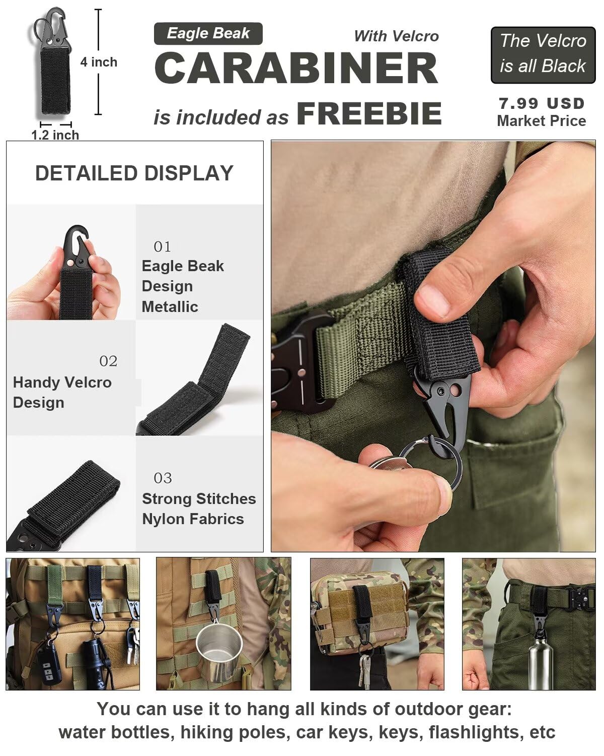 Men's Tactical Cargo Pants - 10-Pocket Military Work Hiking Pants with Carabiner Clip | Water Resistant & Lightweight Ripstop Fabric | Perfect for Outdoor Adventures, Camping & Tactical Operations