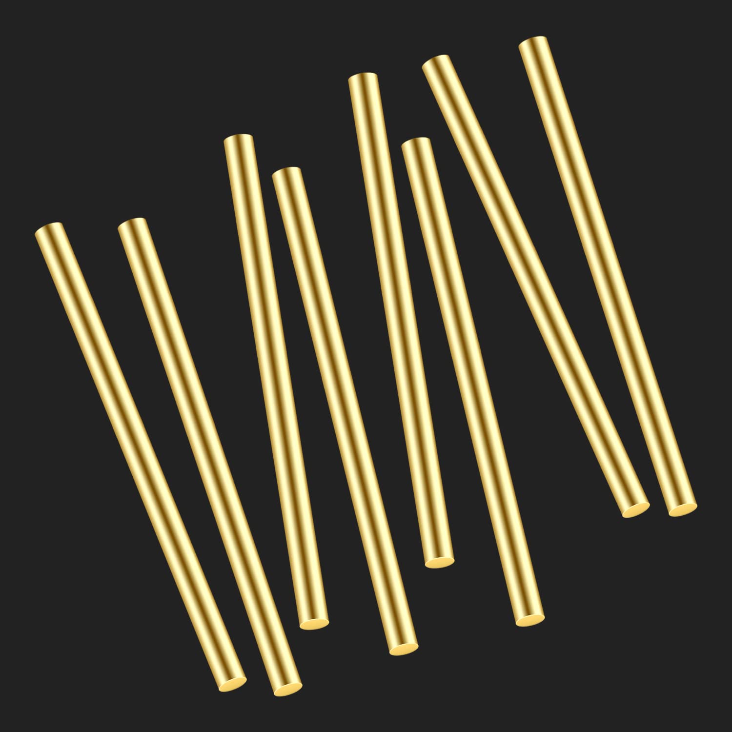 DYWISHKEY 10-Pack 1/4 Inch Brass Rods - Premium Brass Round Stock for DIY Crafts, Model Making & Metalworking - 3.94