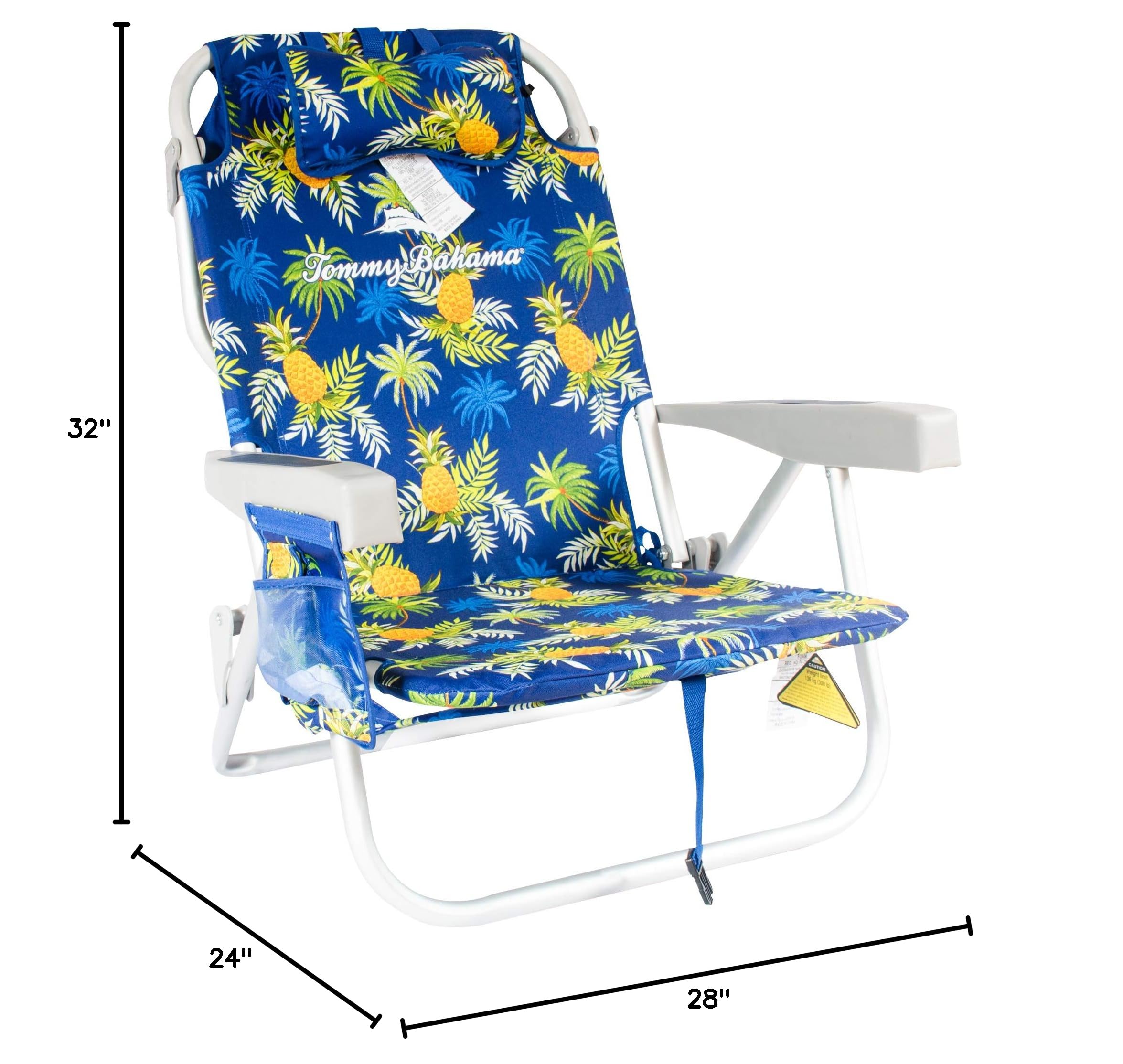 Tommy Bahama Blue Pineapple Backpack Cooler - Insulated Beach Chair for Outdoor Picnics, Camping & Pool Parties | Portable & Durable Design