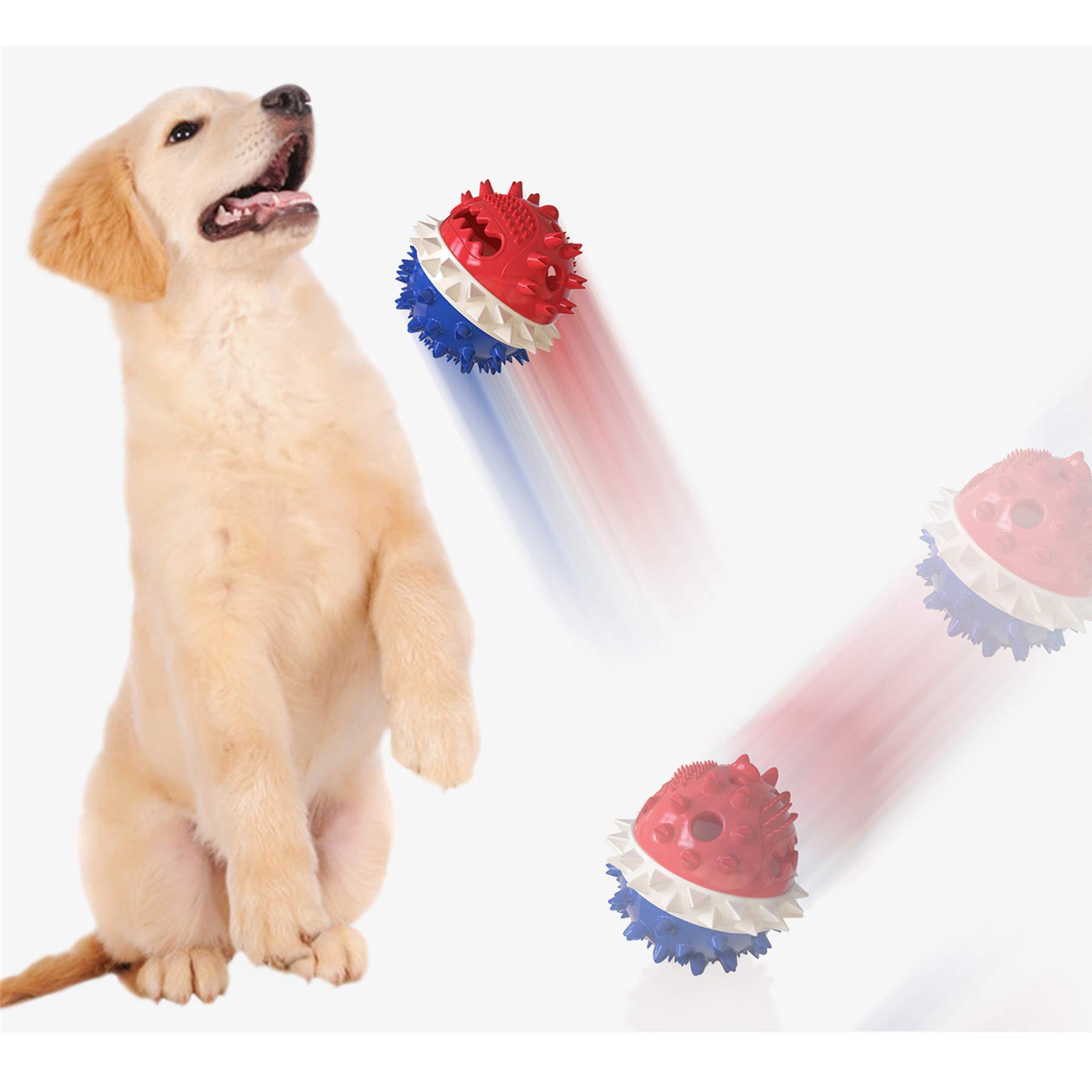 Avaner Interactive Squeaky Dog Chew Toy with Treat Dispenser - Food Leaking Ball for Puppy Training & Teeth Cleaning - Perfect for Playtime, Boredom Relief & Mental Stimulation