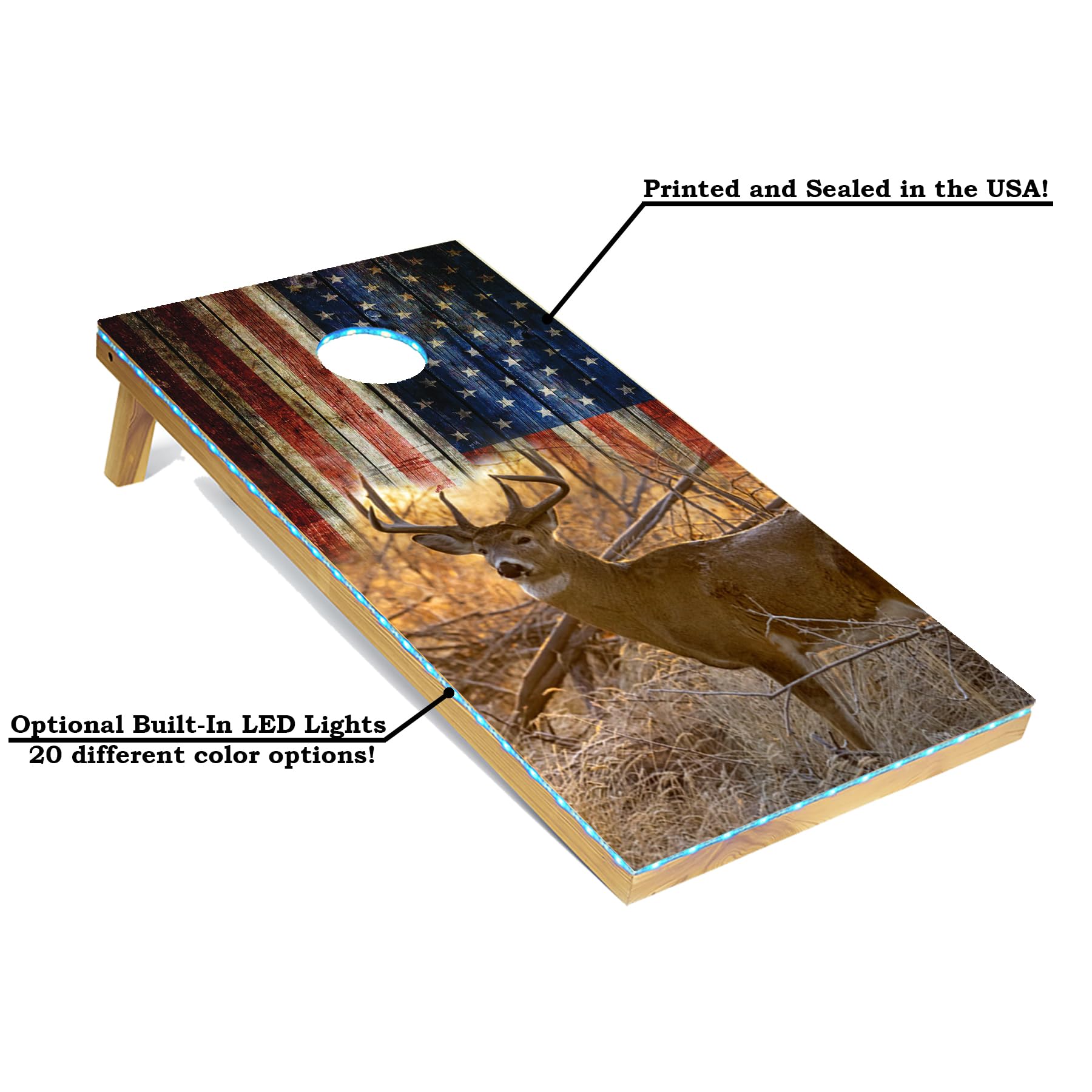 Premium Cornhole Board Set with 8 Bean Bags & Carrying Case - Regulation 4'x2' Size - Tournament & Lightweight Options - LED Light Upgrade Available - Perfect for Backyard Parties, Tailgating, and Outdoor Games
