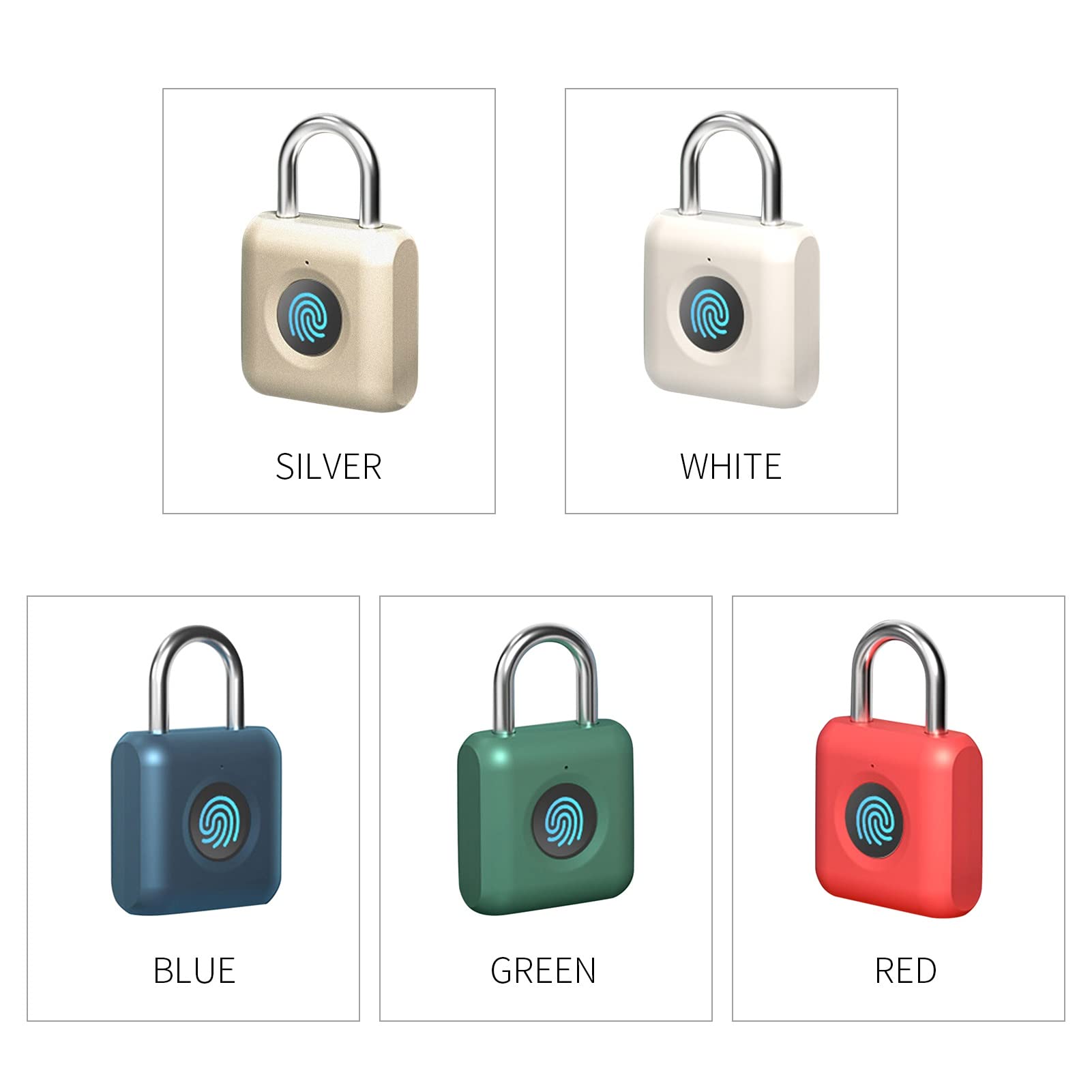 Mini Smart Fingerprint Padlock - Keyless Biometric Thumbprint Door Lock with USB Charging, Waterproof & Anti-Theft Metal Design for Quick Unlock (3-Pack) - Perfect for Home, Office, Gym Lockers & Travel Security