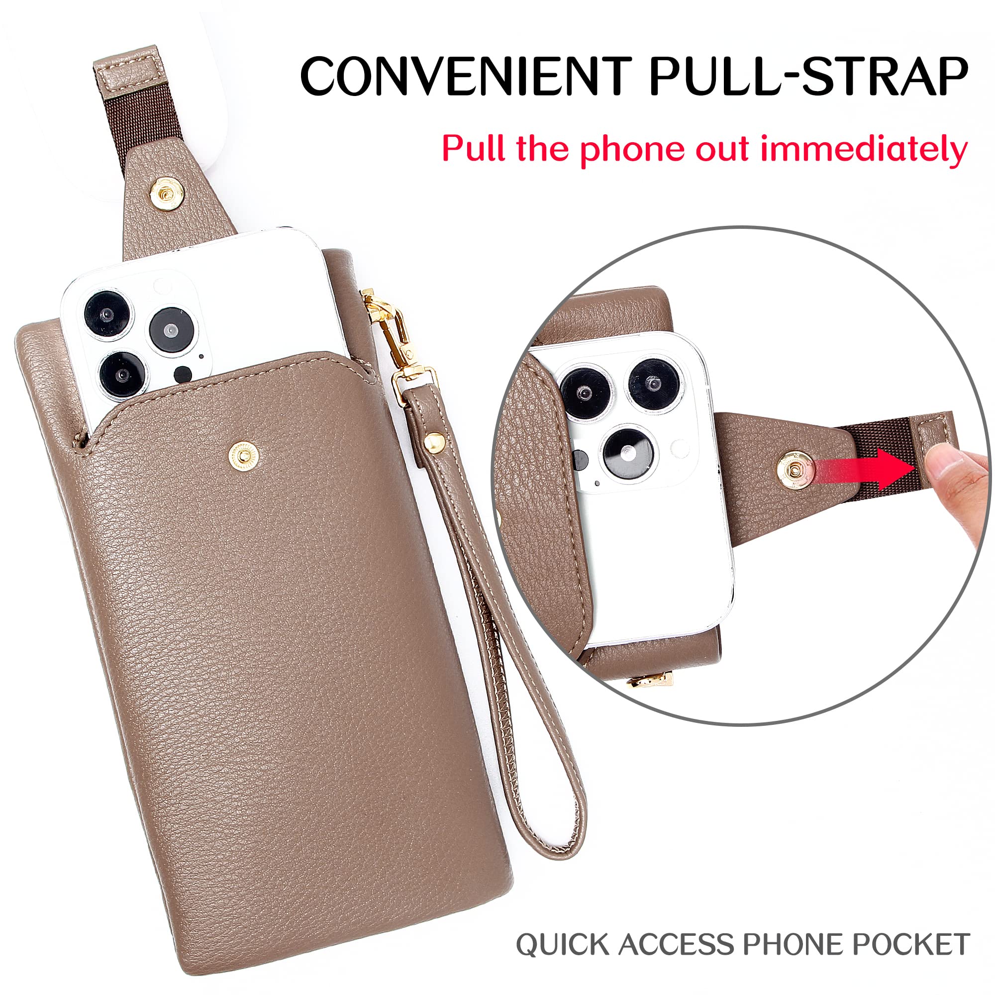Women's RFID Blocking Large Capacity Zip Around Wallet - PU Leather Credit Card Holder & Travel Purse with Wristlet Strap | Perfect for Everyday Use, Shopping, and Secure Travel
