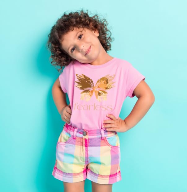 Butterfly Design Girls Concert T-Shirt - 60% Cotton 40% Polyester Blend - Comfortable & Stylish Tee for Teens - Sizes 4-18 - Perfect for Music Festivals, Concerts & Casual Wear