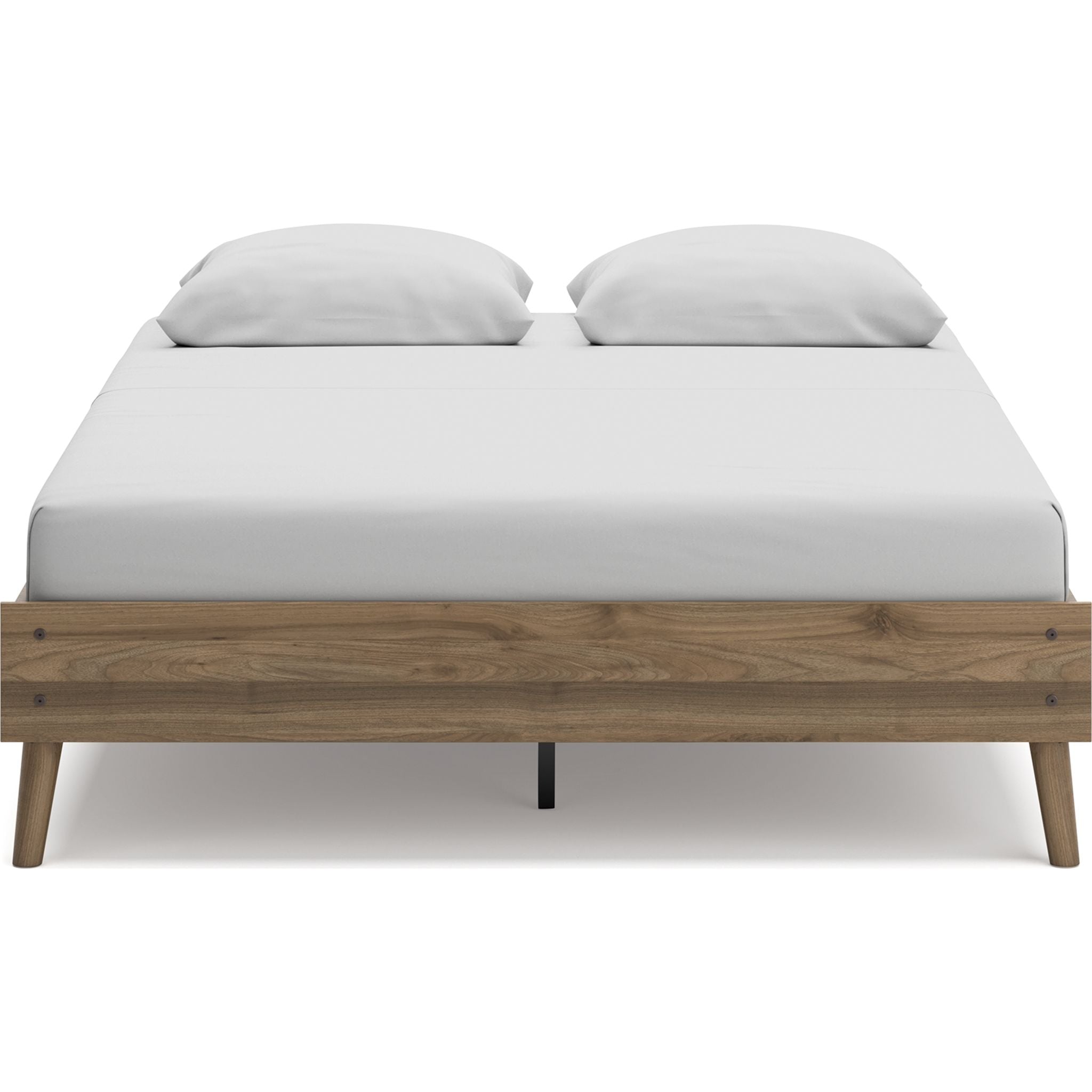 Aprilyn Queen Platform Bed Frame with Headboard - Honey Finish, Modern Minimalist Design for Bedroom, Sturdy Wooden Slat Support, Easy Assembly, Perfect for Master Bedroom, Guest Room, or Studio Apartment
