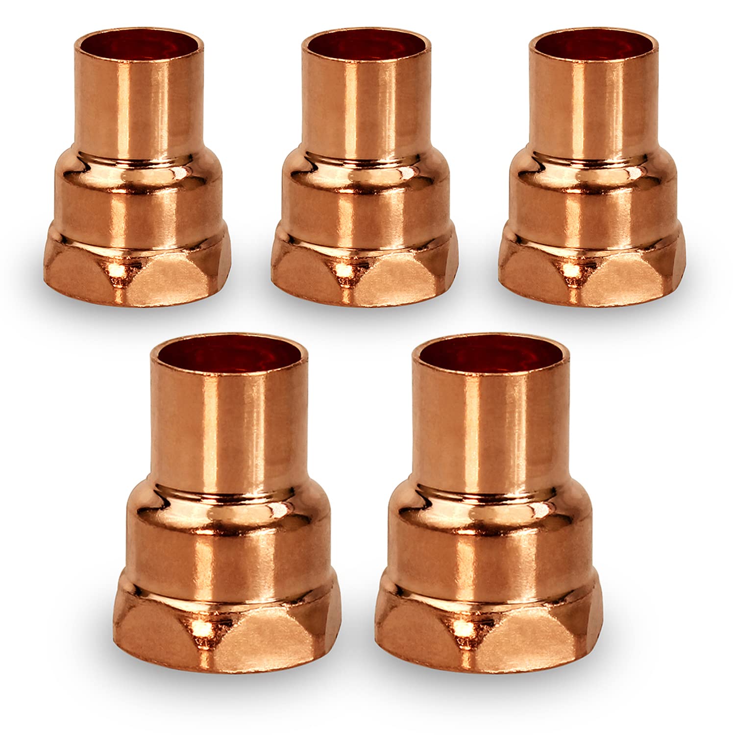 DDGA0300-5 Female Adapter Fitting Sweat x FIP Connections, 3/8 Inch Copper Plumbing Fitting - Perfect for HVAC, Water Supply & Gas Line Installations