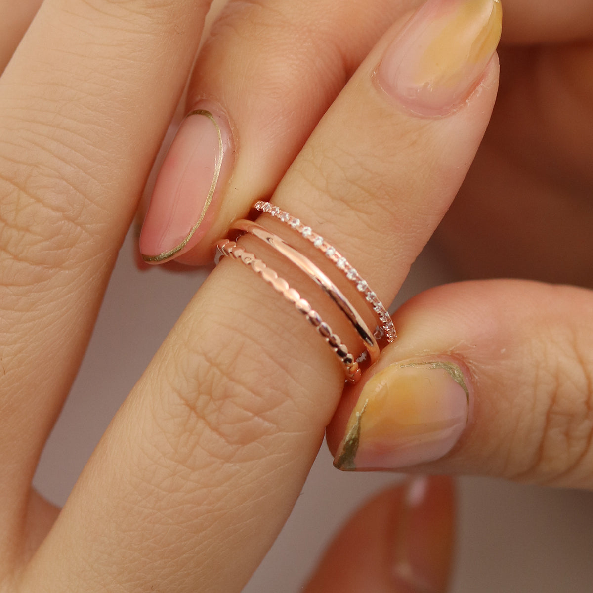 Triple Layer Ring for Women - Elegant Stackable Rings Set - Perfect for Everyday Wear, Gift Giving & Special Occasions