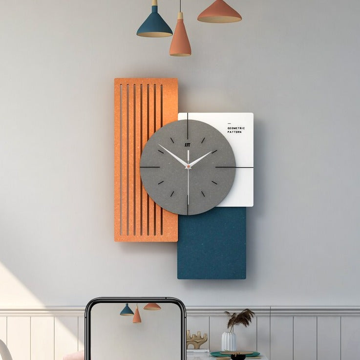 Stylish Modern Wall Clock - Decorative Battery Operated Silent Non-Ticking Wall Mounted Clock for Living Room, Bedroom, Office & Home Decor