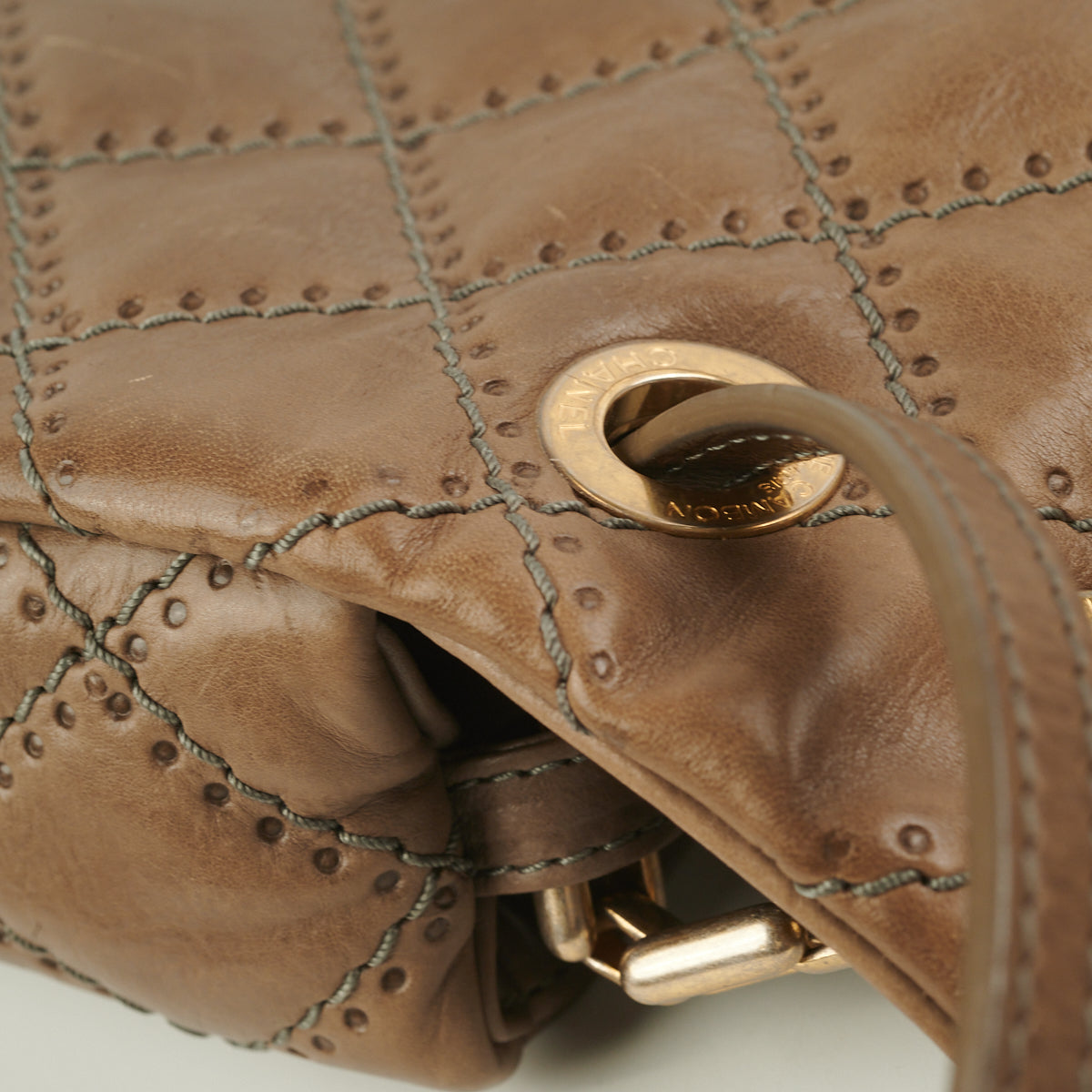 Chanel Quilted Square Flap Bag in Soft Lambskin Leather - Taupe Color | Luxury Crossbody Purse for Women, Perfect for Date Night & Special Occasions