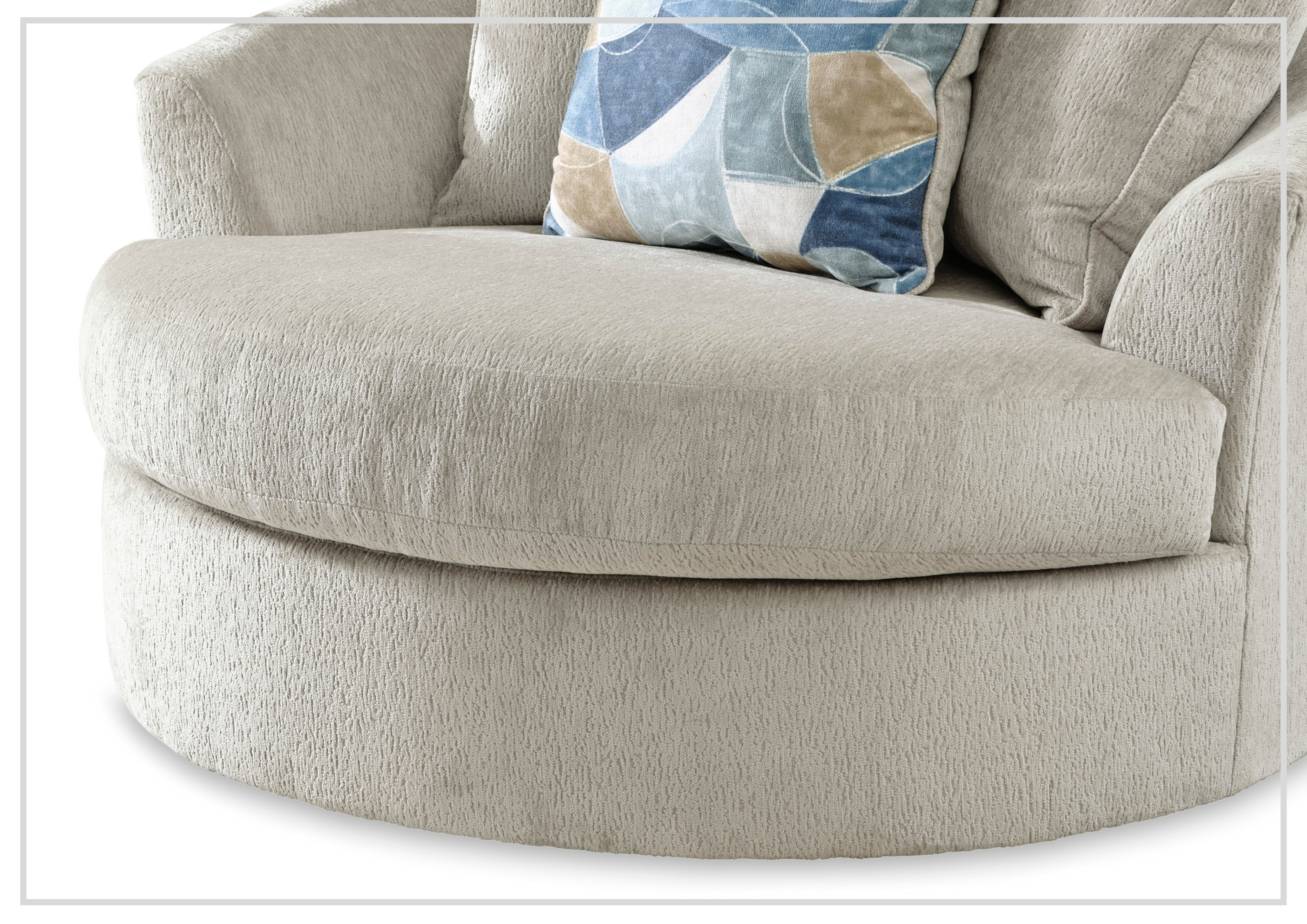 Gio Italia Home Maven Swivel Accent Chair - Modern Living Room Furniture with 360° Rotation, 2 Color Options (Gray & Beige) - Perfect for Small Spaces, Reading Nooks & Home Offices