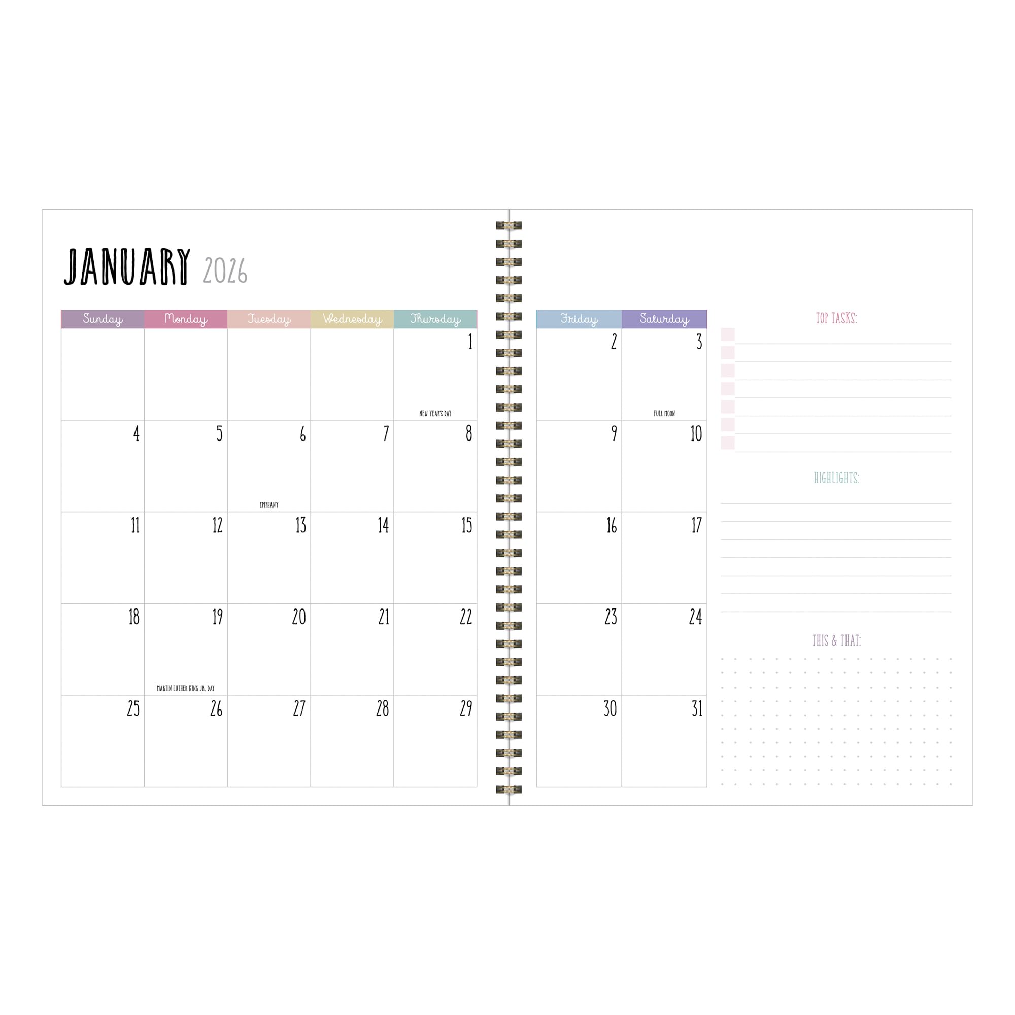 TF Publishing July 2025 - June 2026 Academic Planner - Large Weekly & Monthly Organizer with Durable Cover, Thick Uncoated Paper & Planning Stickers (9