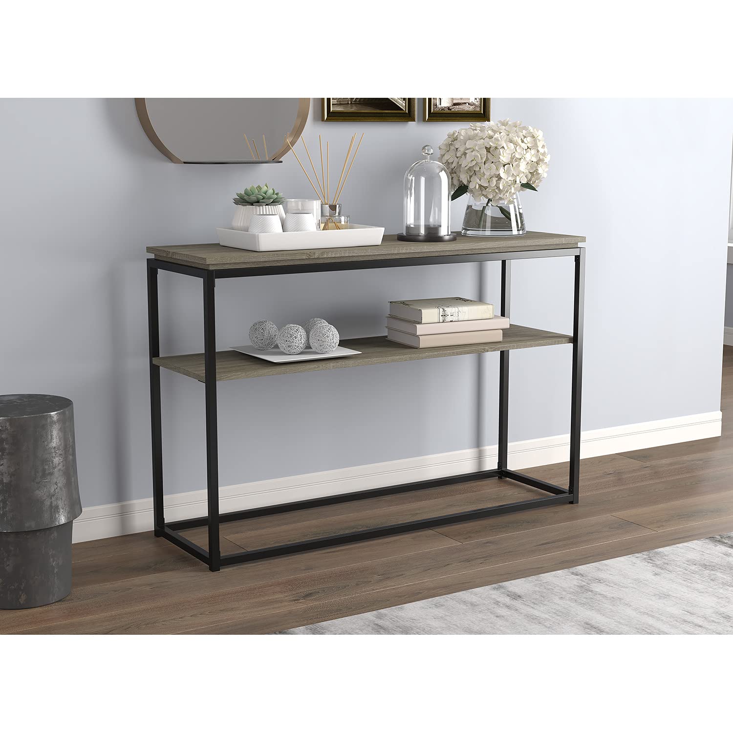 Safdie 81113.Z.05 45-inch Dark Taupe Entryway Console Table with Shelf - Sofa Table, Hallway Accent Table, Living Room Furniture for Home Decor & Organization