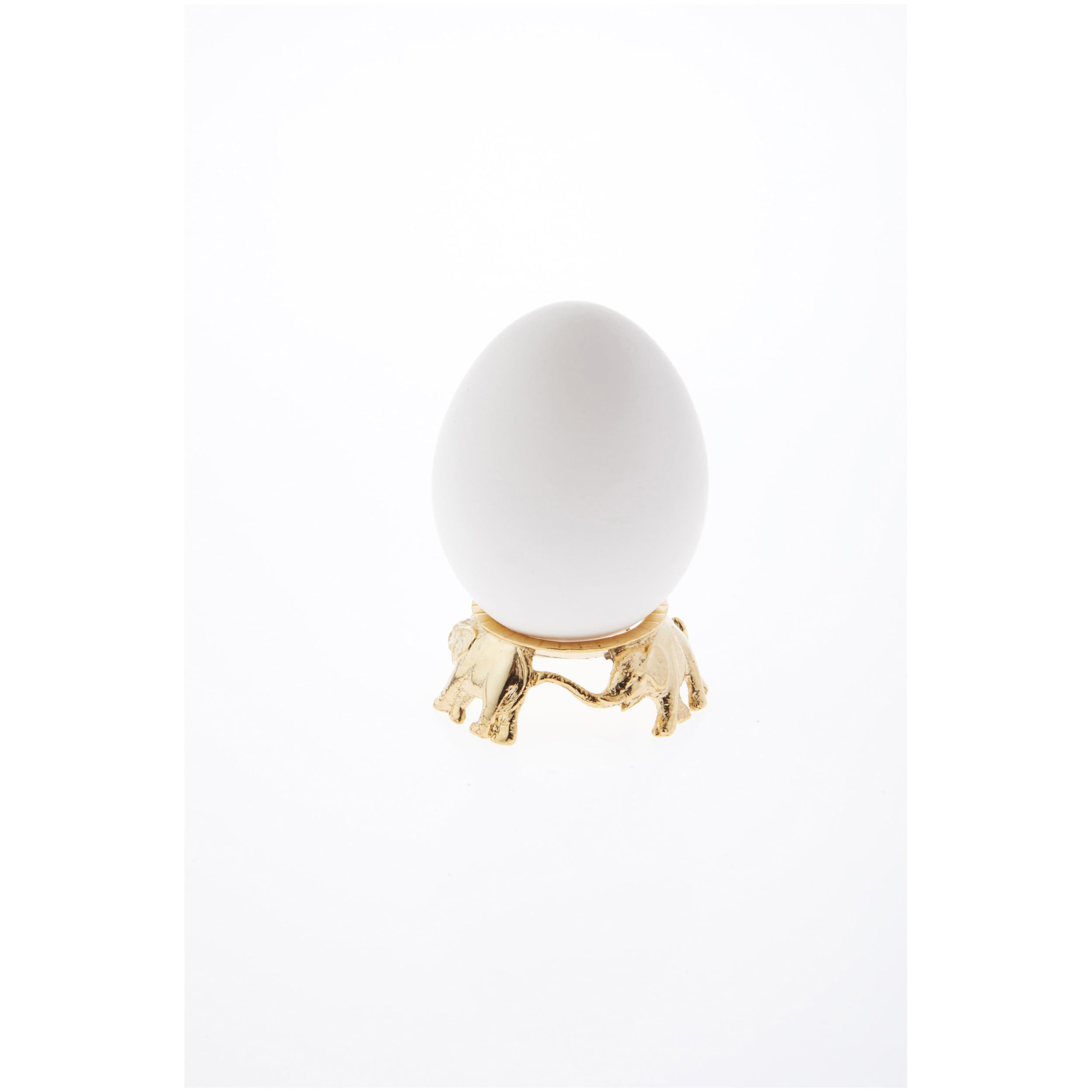 Gold-Toned Elephant Egg Stand Holder - 0.875