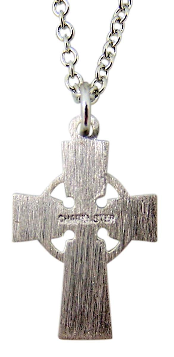Authentic Sterling Silver Celtic Cross Pendant Necklace with Green Enamel Inlay - 5/8 Inch Elegant Religious Jewelry for Women - Perfect for Church, Weddings & Everyday Faith-Based Fashion