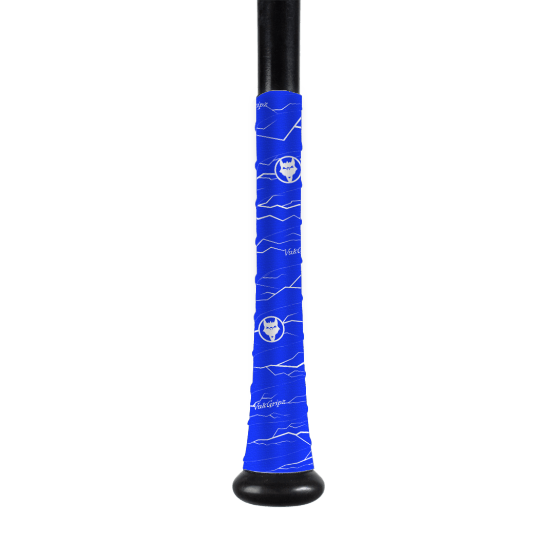 Premium Pulse Blue Bat Grip Tape with White Accents - Non-Slip Baseball Bat Handle Grip for Enhanced Control & Comfort - Ideal for Baseball, Softball, and Cricket Players