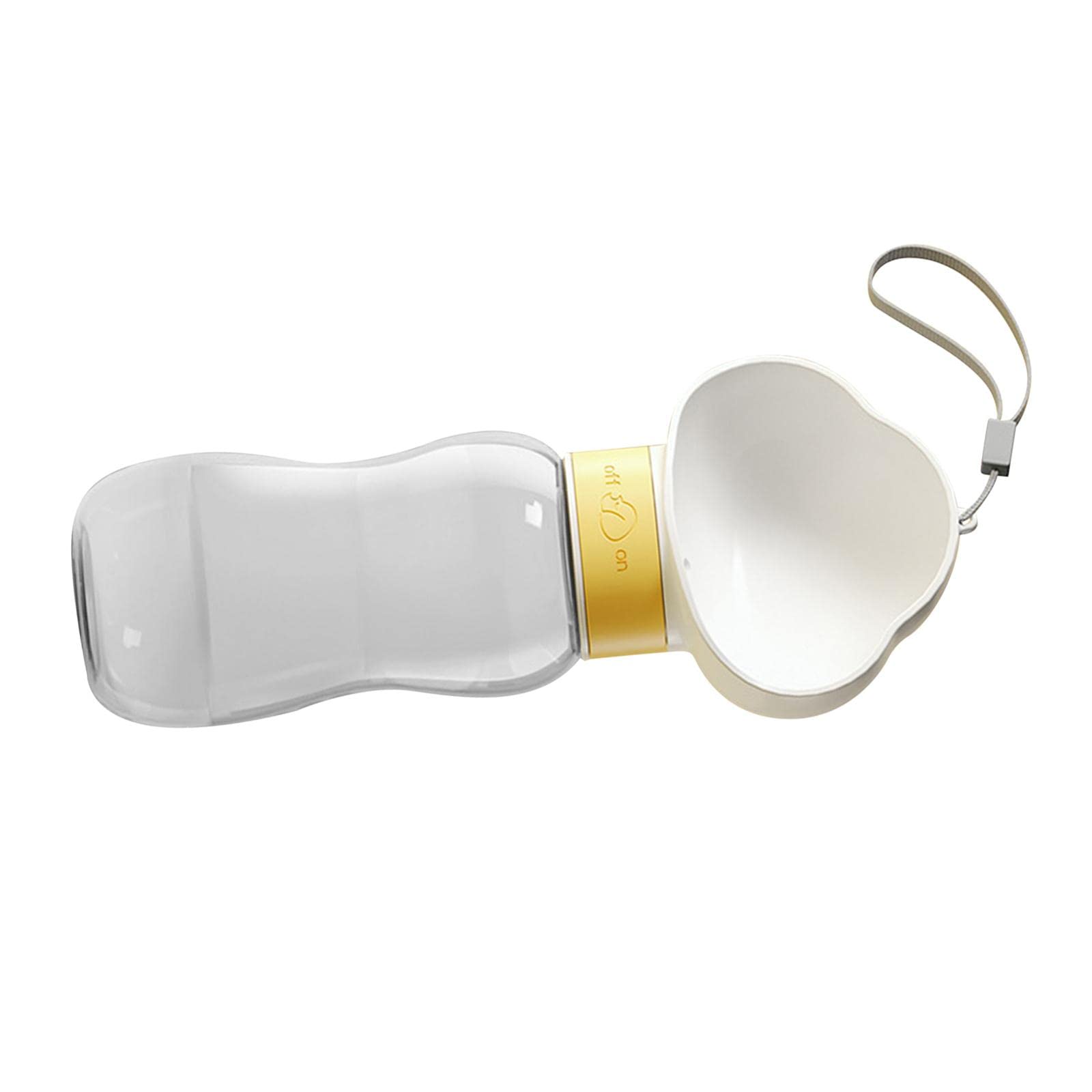 Enakshi 600ml Portable Dog Water Bottle with Bowl - Leak Proof Travel Water Dispenser for Dogs, Hiking, Walking & Outdoor Adventures | Pet Supplies | Dog Travel Accessories | White