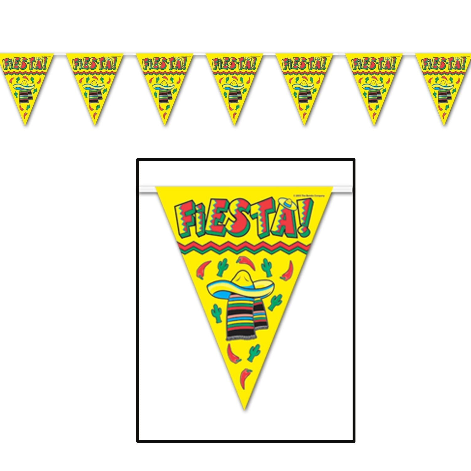 12 Pack Beistle Fiesta! Pennant Banner - Colorful Party Decorations for Birthday, Graduation & Mexican Theme Celebrations - Perfect for Indoor & Outdoor Events