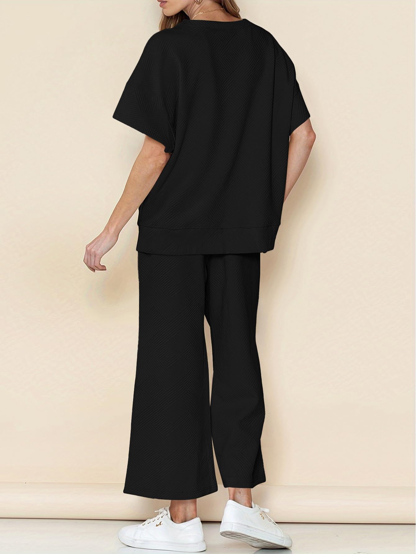 YKR Women's 2-Piece Lounge Set - Soft Knit Short Sleeve Pullover Top & Wide Leg Pants | Summer Comfort Outfit | Perfect for Home Relaxation, Yoga, and Casual Outings 2024