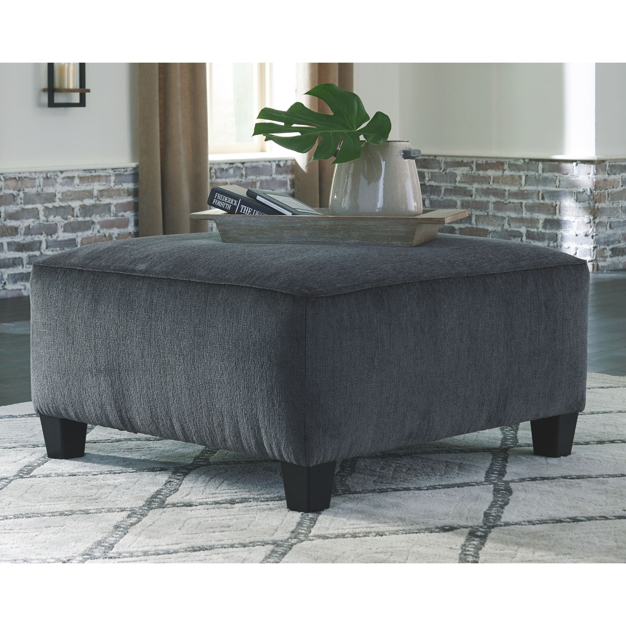 Abinger Oversized Accent Ottoman - Large Round Footstool Pouf with Storage, Perfect for Living Room, Bedroom & Home Decor