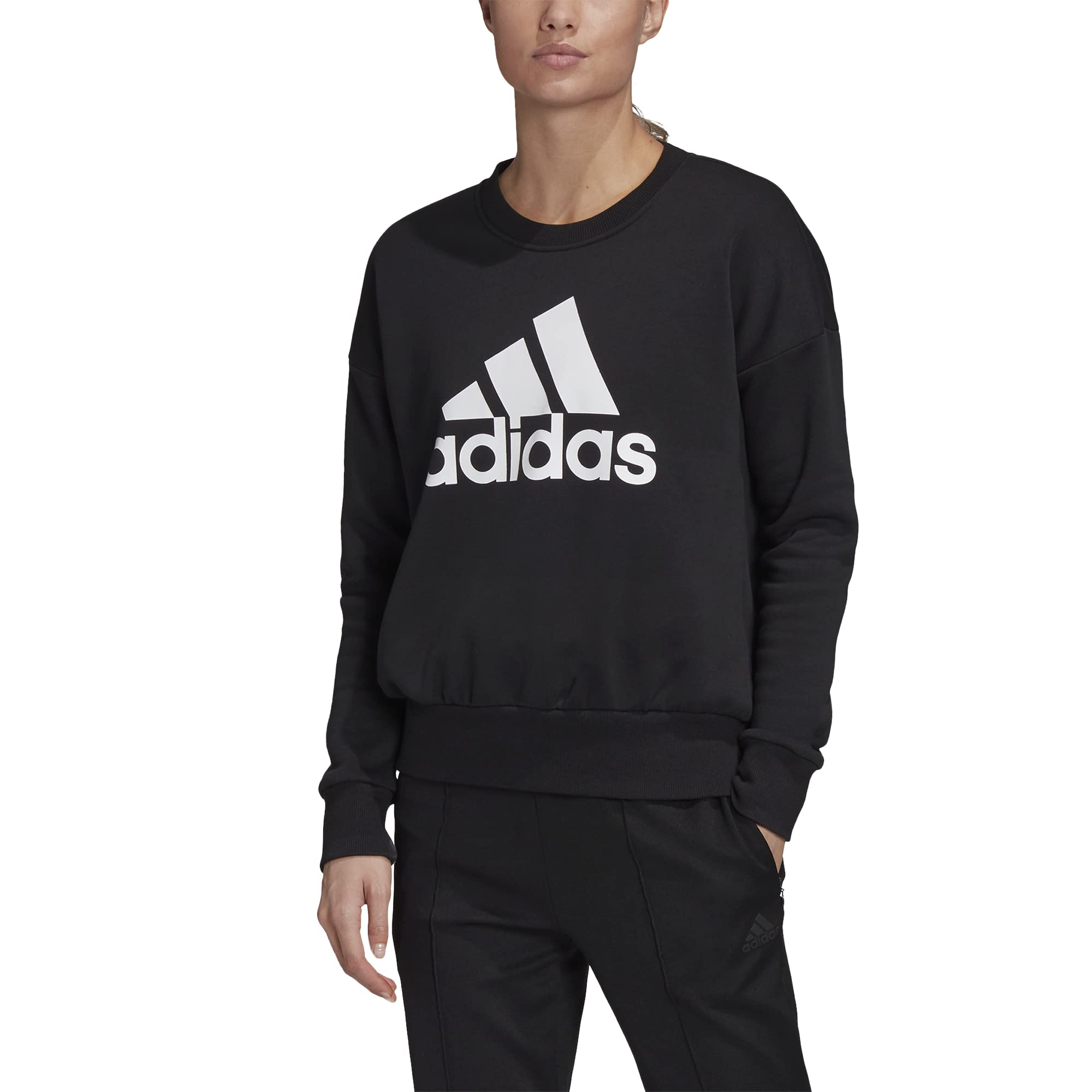 Adidas Women's Badge of Sport Crew Sweatshirt - Comfortable Casual Pullover for Running, Gym & Everyday Wear