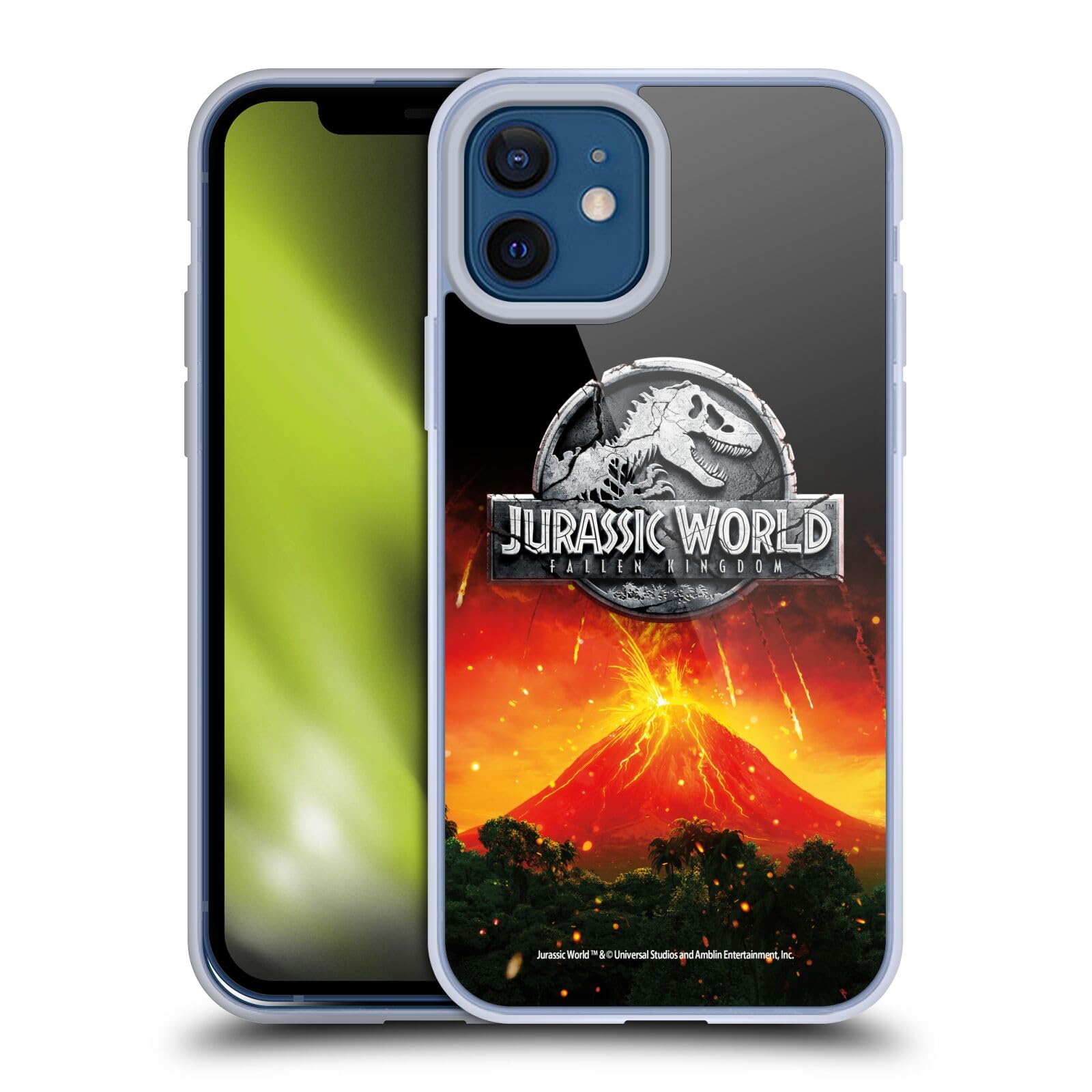 Jurassic World Fallen Kingdom Volcano Eruption iPhone 12 Case - Officially Licensed Soft Gel Phone Cover for Apple iPhone 12 & iPhone 12 Pro - Durable Protection with Stylish Movie Design - Perfect for Fans, Daily Use & Gift Giving