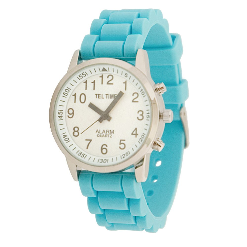**Women's Talking Watch with Large Face & Waterproof Rubber Band - Spanish Voice Announcement for Visually Impaired Seniors - Low Vision Assistance, Alzheimer's Care & Medication Reminder - Perfect for Daily Use, Exercise Tracking & Elderly Care - Waterproof & Durable Design for Home, Nursing Facilities & Outdoor Activities**    *(Ideal for independent living, time management, and special needs support - Great for healthcare monitoring and active lifestyles)*