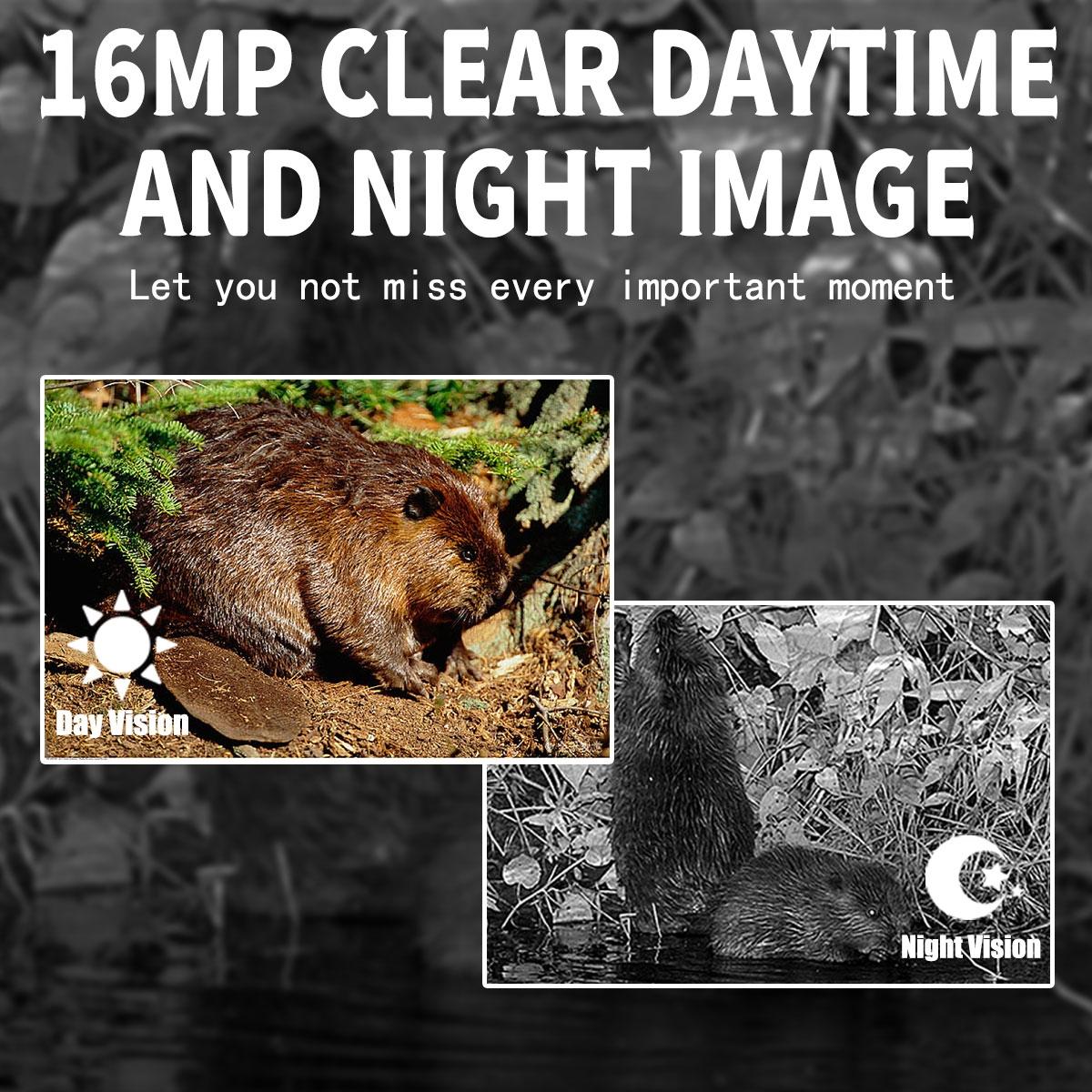 16MP HD Outdoor Hunting Game Camera with Night Vision & Motion Detection - Ideal for Wildlife Monitoring, Security Surveillance, and Hunting Trail Scouting
