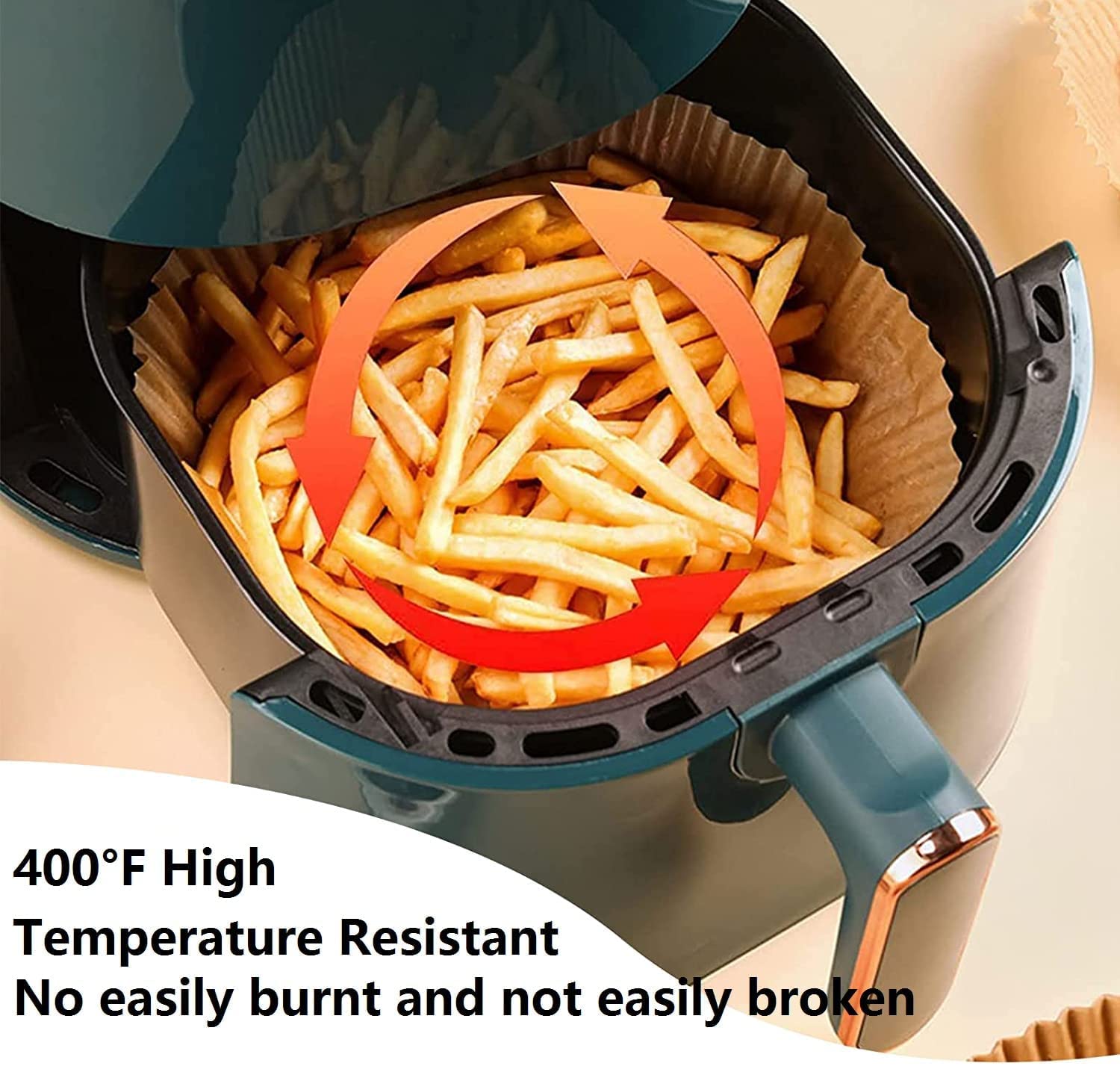 100Pcs 6.3-Inch Non-Stick Air Fryer Parchment Paper Liners - Disposable Round Baking Sheets for Air Fryers, Microwave & Oven - Perfect for Roasting, Reheating & Cooking Healthy Meals