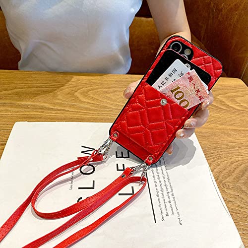 Samsung Galaxy A52 5G Wallet Case for Women - Leather Crossbody Phone Purse with Card Slots, Wrist Strap & Shoulder Strap | Shockproof Protective Phone Handbag | Perfect for Shopping, Travel & Daily Use (Red)