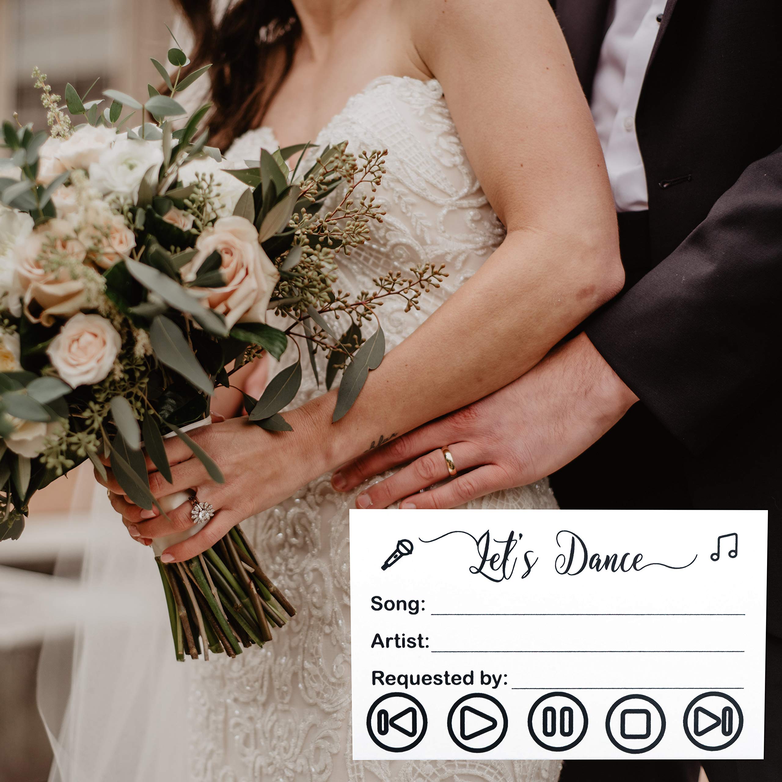 RXBC2011 100 Let's Dance Request Cards - Perfect for Wedding Receptions, Proms, Dance Parties, Band & DJ Events, Karaoke Nights - Music Suggestion Notes for Unforgettable Celebrations