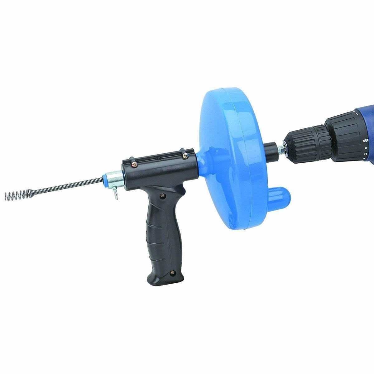 Hand Crank & Drill Operated Drain Snake Tool - 25ft Heavy Duty Plumbing Auger for Clogged Sink, Shower & Bathtub Drain Cleaning - Perfect for Home DIY and Professional Plumbers