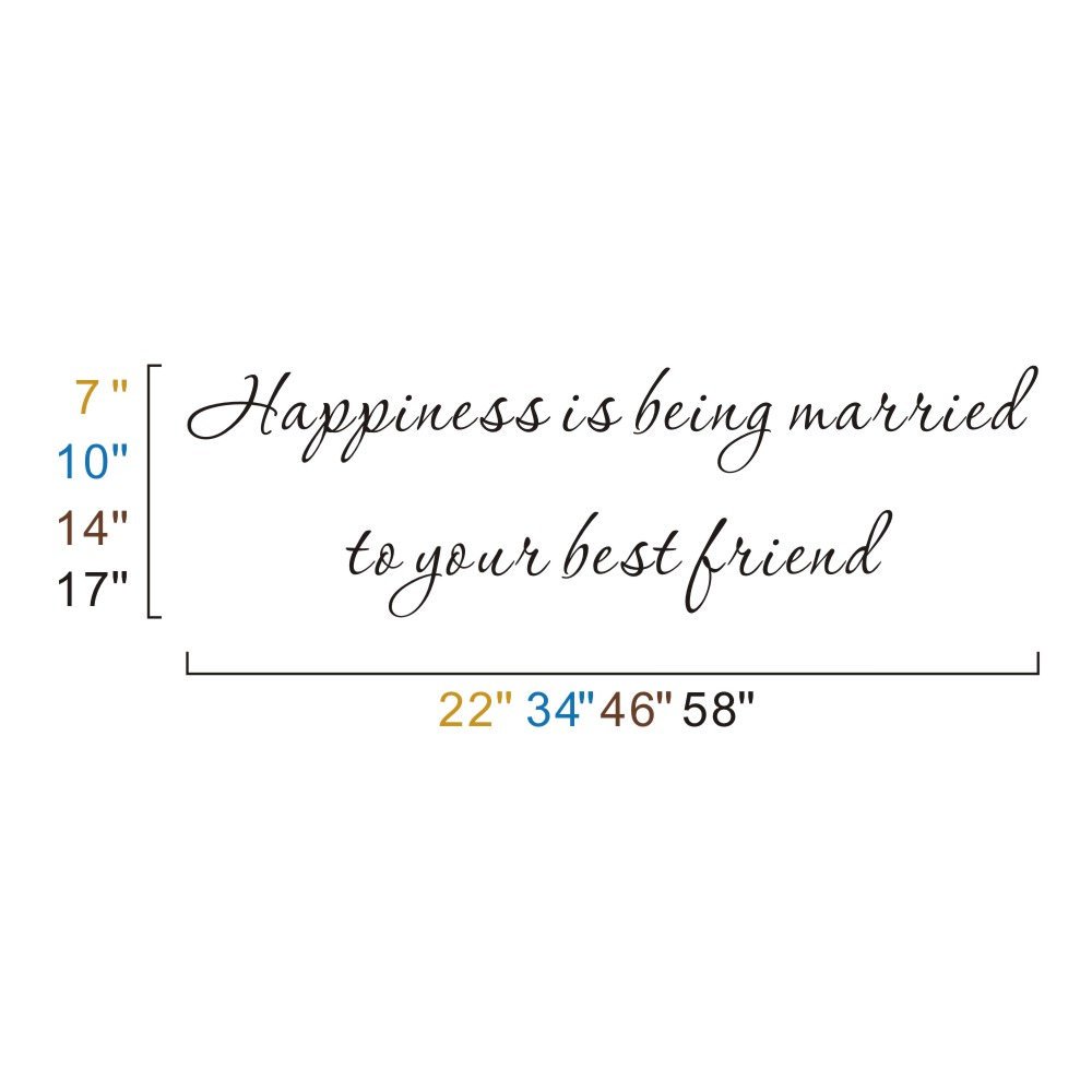 Best Friend Couple Romantic Vinyl Wall Decal - Black X-Large - Perfect for Bedroom, Living Room & Wedding Anniversary Decor