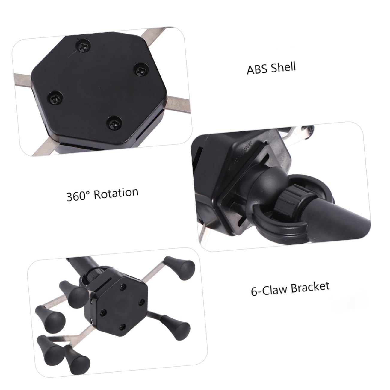 3-Pack Universal Motorcycle Phone Mount with USB Charger - Anti-Slip Hand Grip Phone Stand for Bikes, Cars & Desks - Perfect for Commuting, Road Trips & Hands-Free Charging