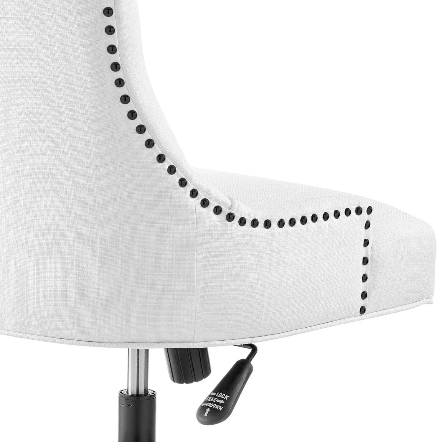 Modway Regent Tufted Fabric Swivel Office Chair - Ergonomic Executive Desk Chair with Adjustable Height & 360° Rotation, Black & White - Perfect for Home Office, Conference Rooms & Workspaces