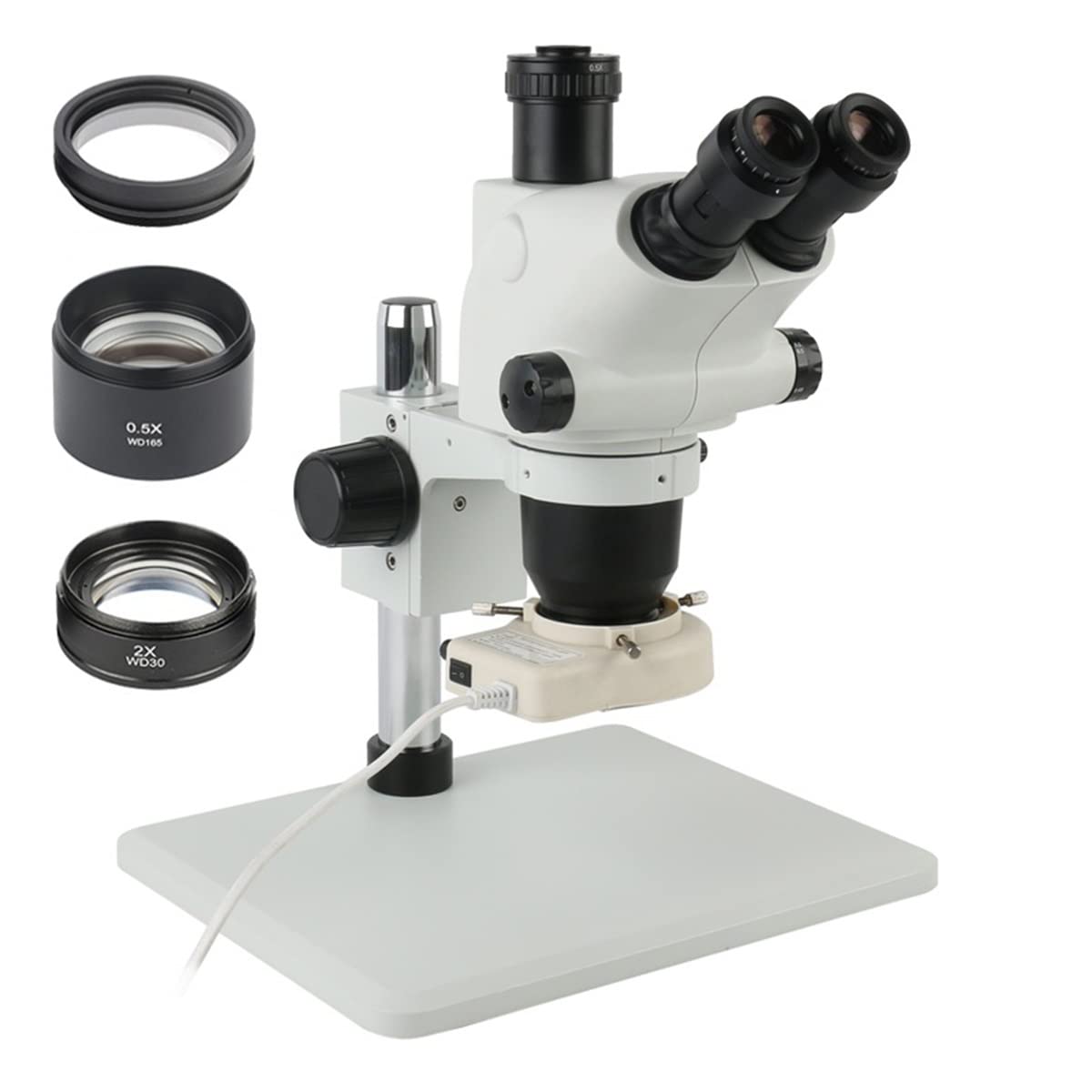 3.25X-130X Zoom Trinocular Stereo Microscope with 6.5X-65X Magnification | Microscope Accessories Kit & Slides | Perfect for Lab Research, Jewelry Inspection & Educational Science Projects