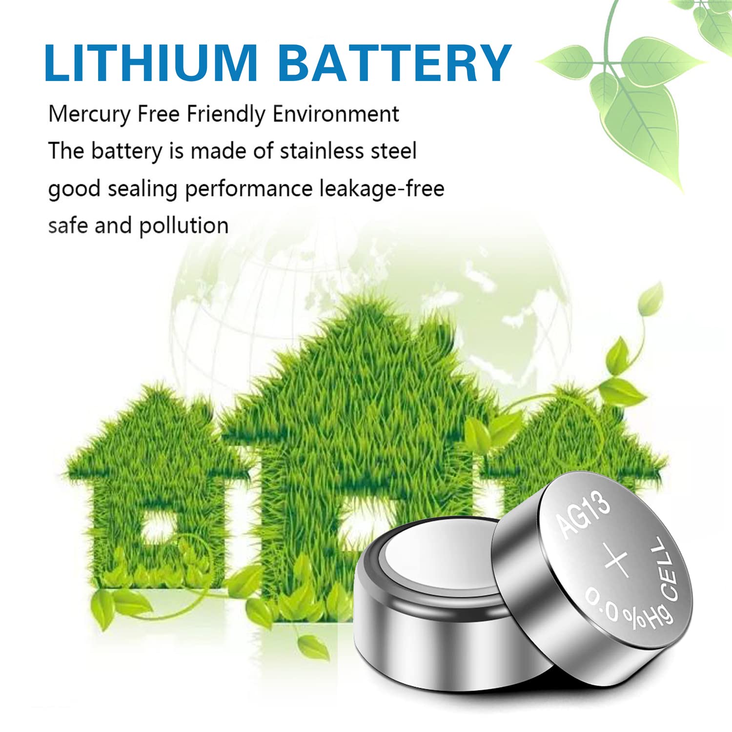 200 Pack AG13 LR44 Button Coin Cell Batteries - 1.5V A76 357 303 1154 SR44 L1154C - Perfect for Watches, Calculators, Toys & Small Electronics