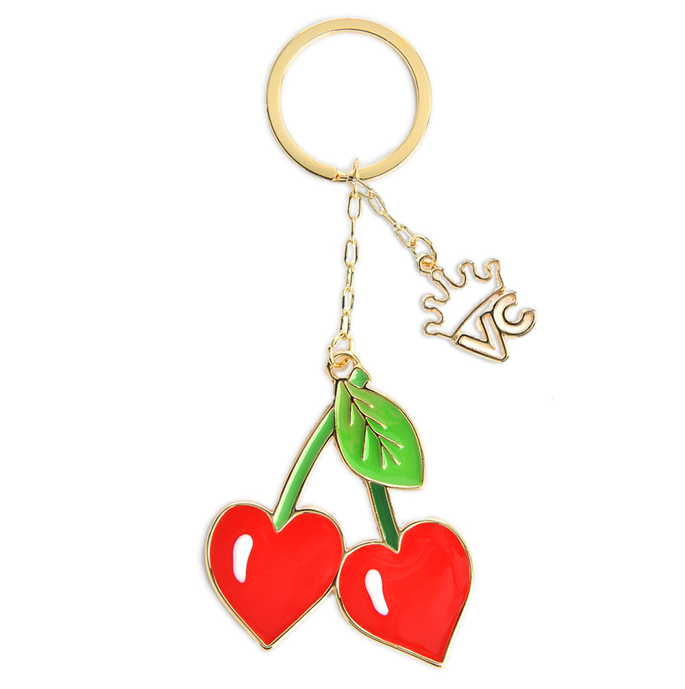 Fresh Red Cherry Keychain - Cute Fruit Keyring for Women & Girls - Perfect for Backpacks, Purses & Gifts