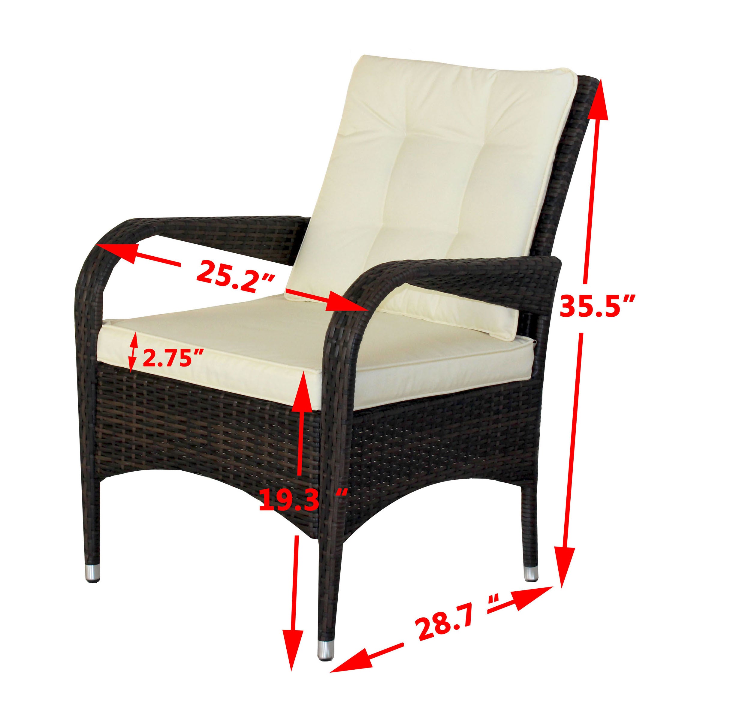 2 Piece Liberatore Dining Chairs with Beige Cushions - Modern Kitchen & Dining Room Furniture Set for Home Decor