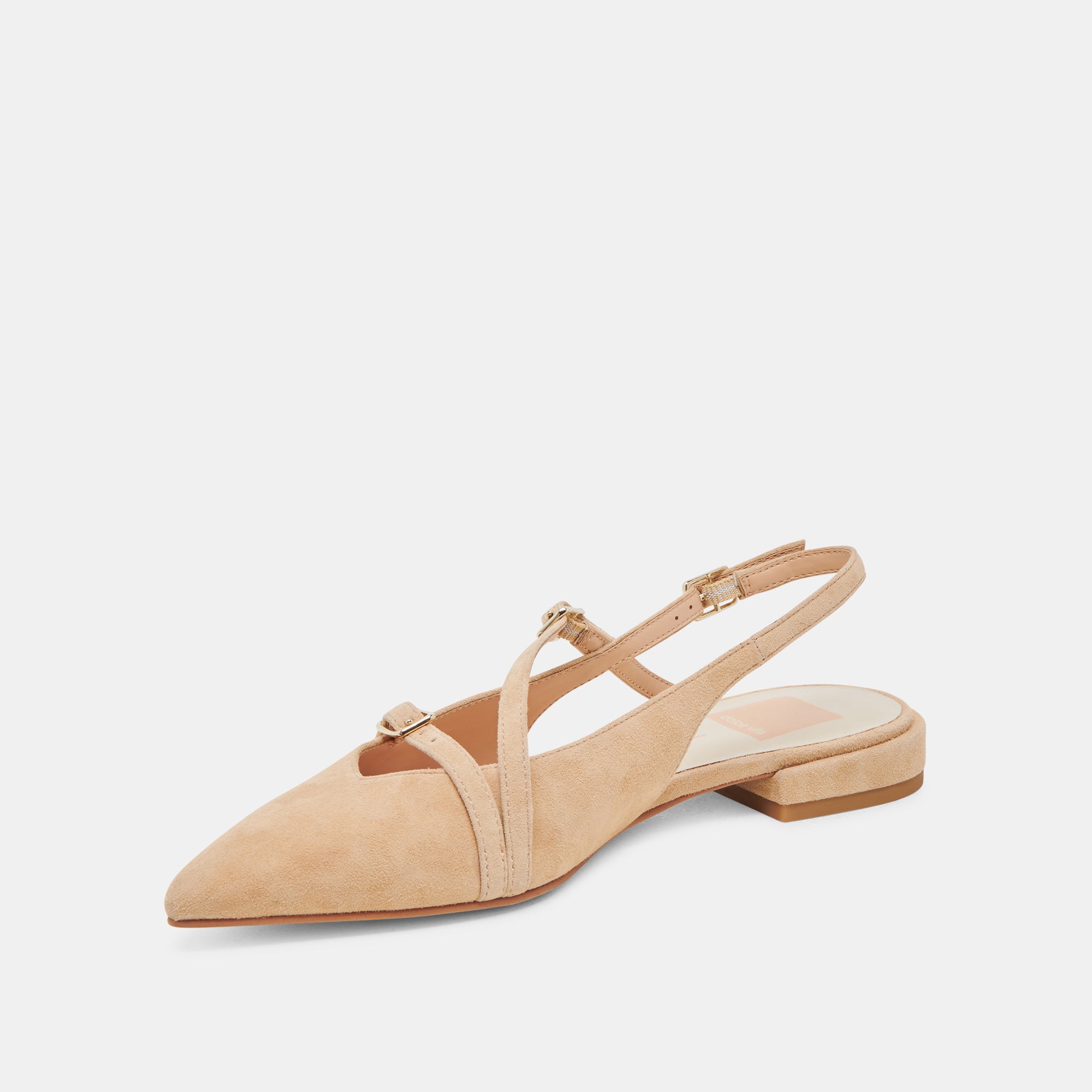 PAMLA Women's Flats Shoes - Tan Suede Slip-On Loafers for Women | Comfortable Casual Shoes for Work, Office & Everyday Wear