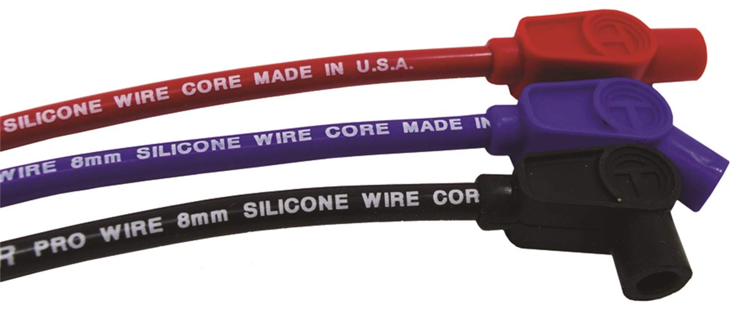 Taylor Cable 70051 8mm Pro Wire Black Spark Plug Wire Set - High Performance Ignition Wires for Cars, Trucks & SUVs - Perfect for Engine Tune-Ups & Performance Upgrades