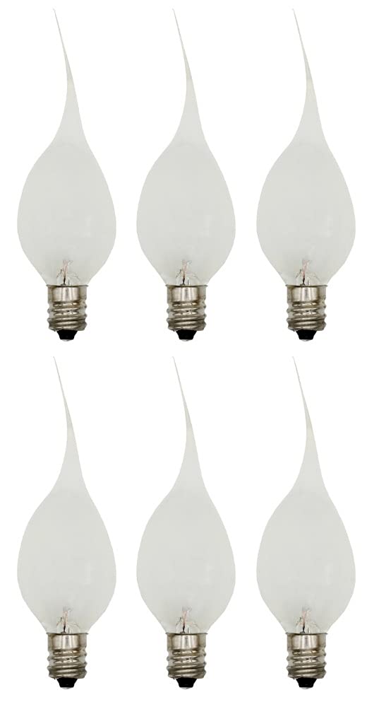 6-Pack Incandescent Silicone Dipped Candle Light Bulbs - 7W Long-Lasting Country Style Bulbs for Electric Candle Lamps (Individually Boxed) - Perfect for Holiday Decor, Fireplace Mantels & Vintage Lighting