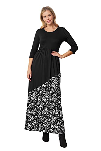 Black Asymmetrical Floral