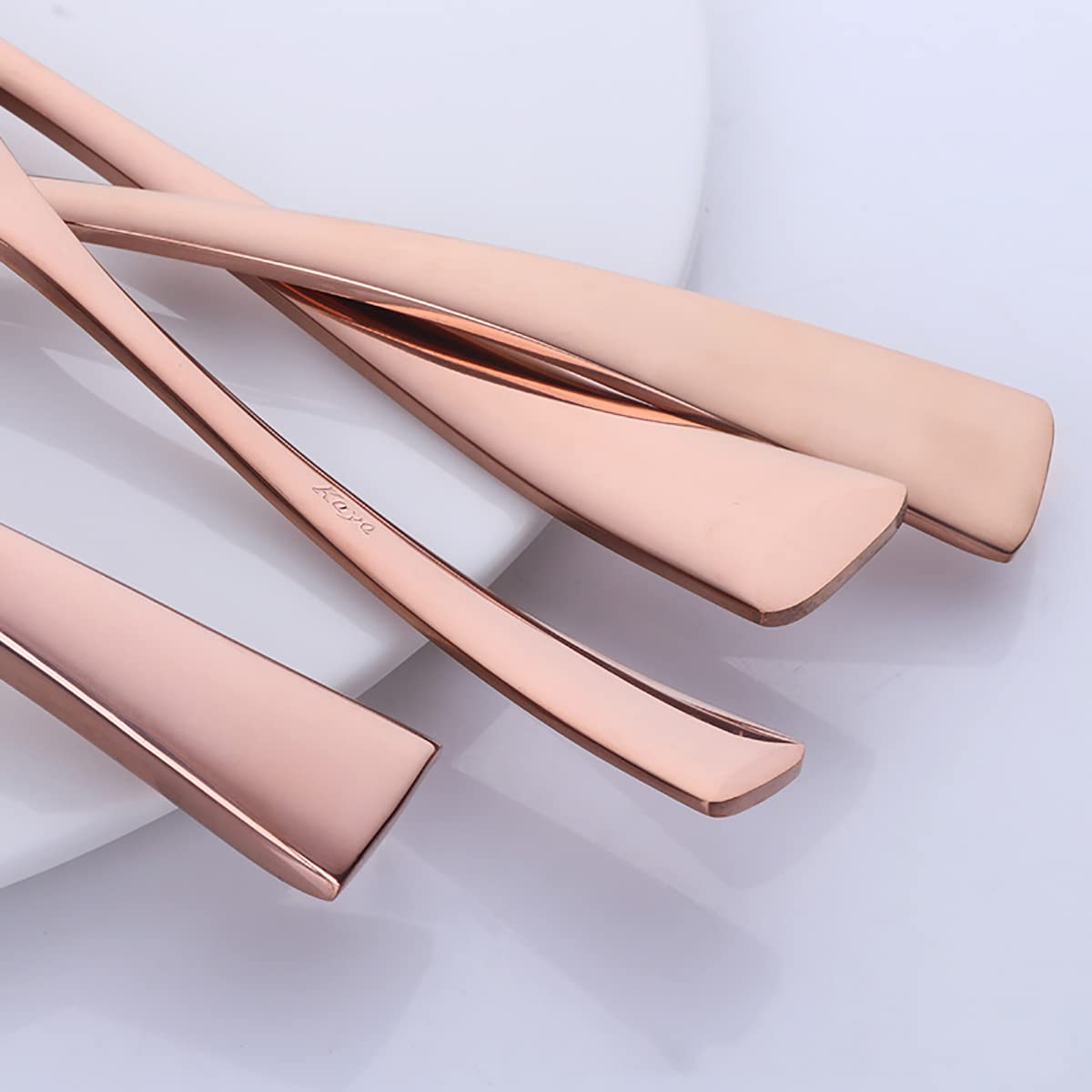 48-Piece Matte Rose Gold Silverware Set for 12 - TWEE Stainless Steel Flatware Cutlery Set | Durable for Home, Kitchen, Restaurant & Hotel | Dishwasher Safe | Perfect for Dinner Parties, Weddings & Everyday Dining