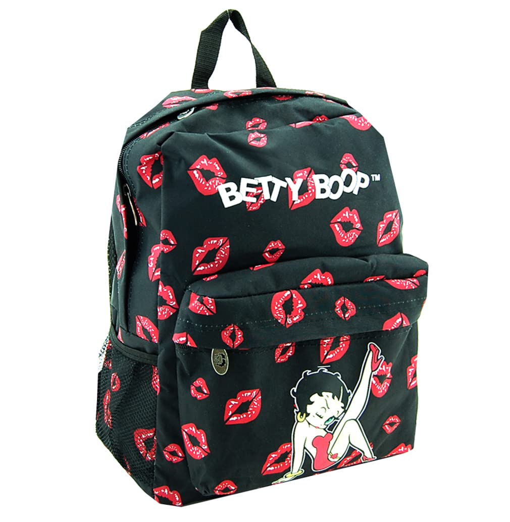 Betty Boop Large 16-Inch Microfiber Backpack for Women - Stylish Black School Bag, Travel Backpack & Work Tote - Perfect for College, Commuting & Weekend Getaways