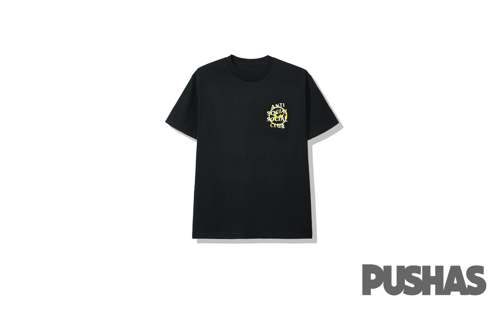 Anti Social Social Club x Fragment Yellow Bolt T-Shirt FW19 Black | Streetwear Fashion Tee for Men & Women | Perfect for Casual Outfits, Concerts, and Urban Style