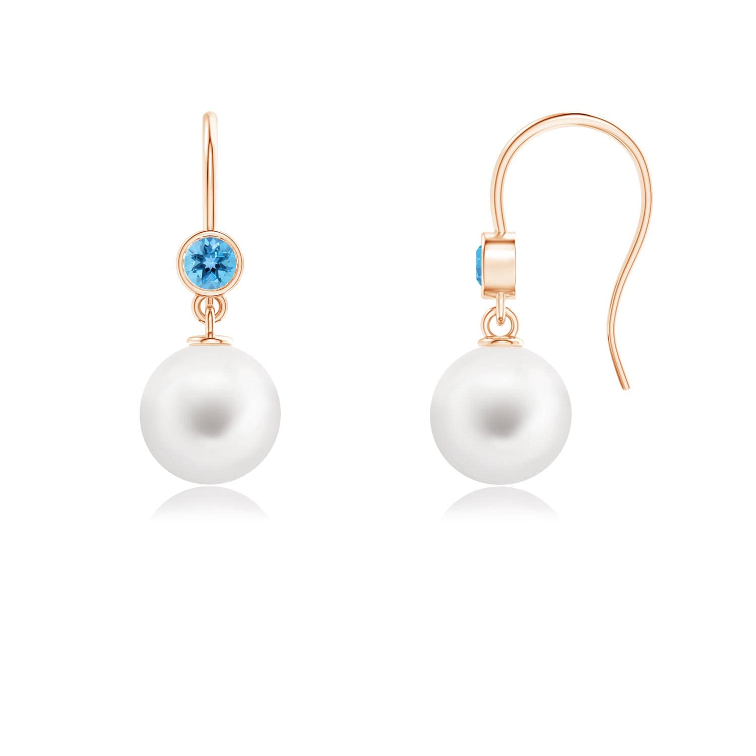 Angara Freshwater Cultured Pearl Drop Earrings for Women - Sterling Silver & 14K Solid Gold | June Birthstone Jewelry | Elegant Gift for Birthday, Engagement, Anniversary & Wedding | Perfect for Office Wear, Date Nights & Special Occasions