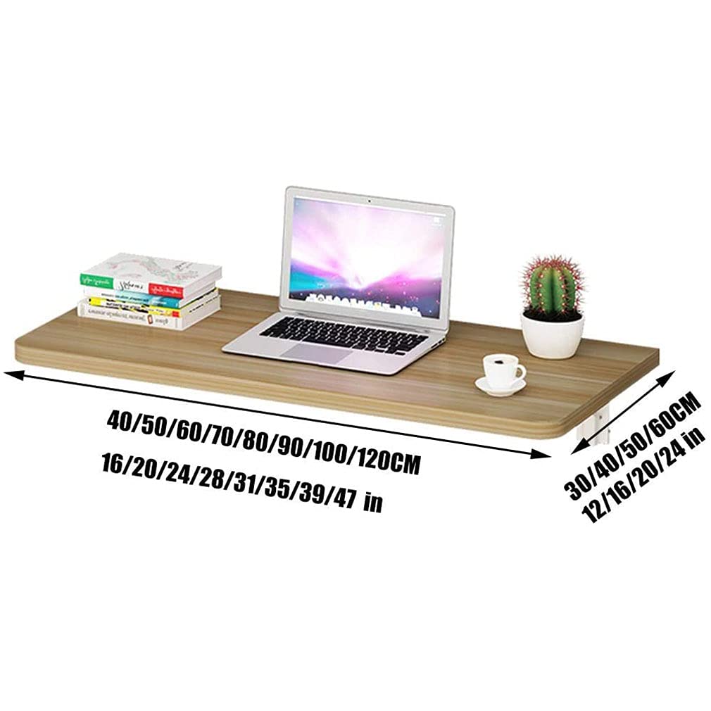 Wall Mounted Folding Workbench - Heavy Duty Drop-Leaf Wooden Table for Kitchen, Dining & Office | Space-Saving Fold Down Design for Small Spaces | Perfect as Kitchen Table, Computer Desk or Craft Station
