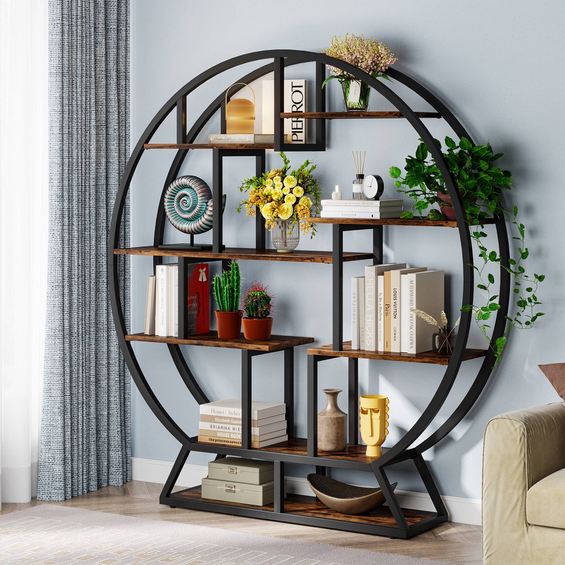 Round Plant Stand with 8 Shelves - 63