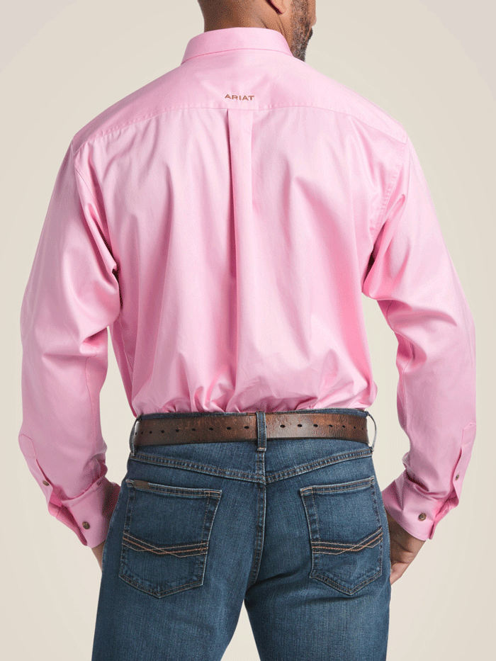 Ariat Men's Classic Fit Solid Twill Shirt - Prism Pink | Comfortable Casual & Work Wear for Outdoor Activities & Everyday Use