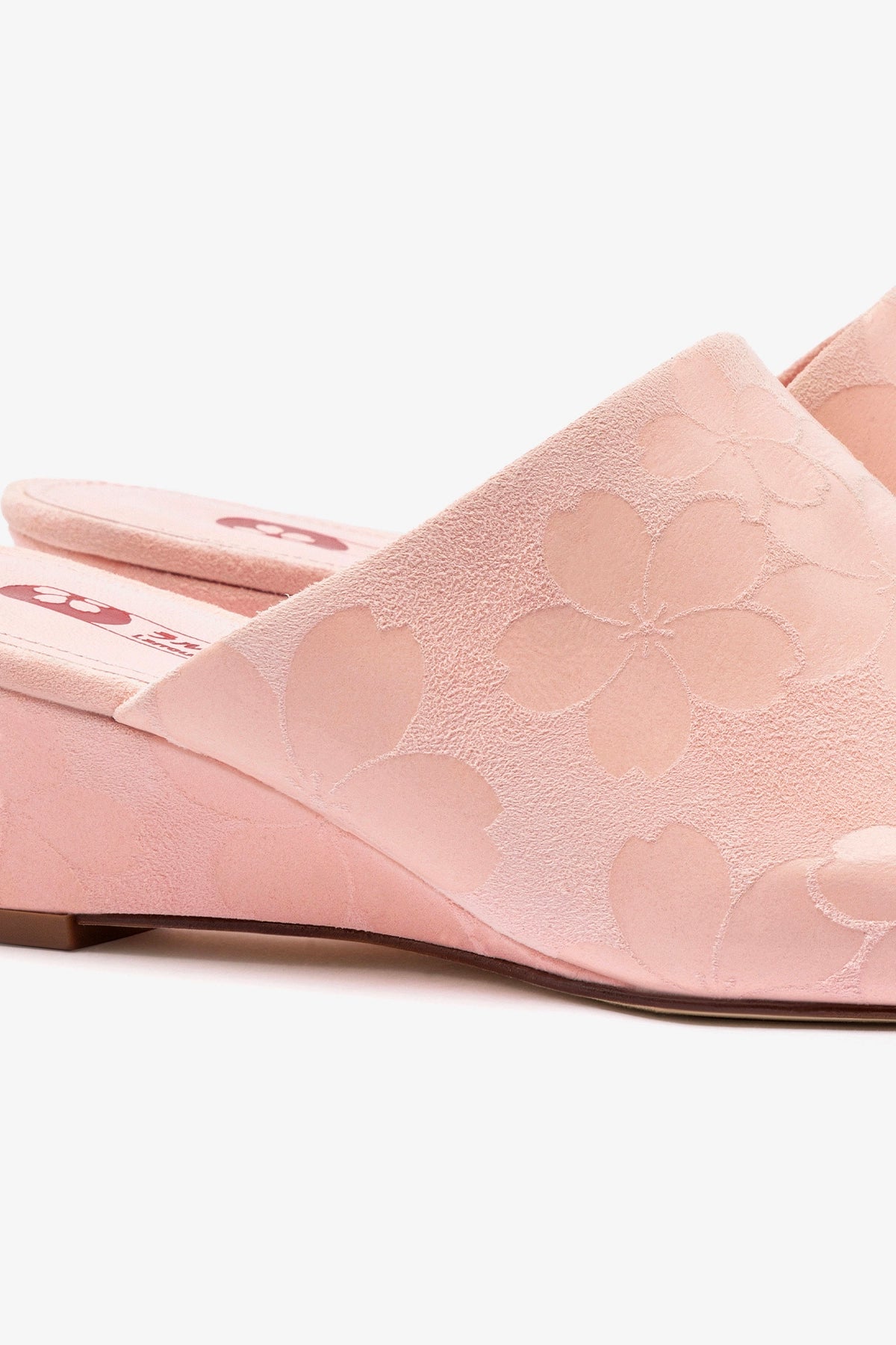 Venice Wedge Sandals - Tulip Sakura Printed Suede Women's Shoes for Summer Beach Wedding & Vacation